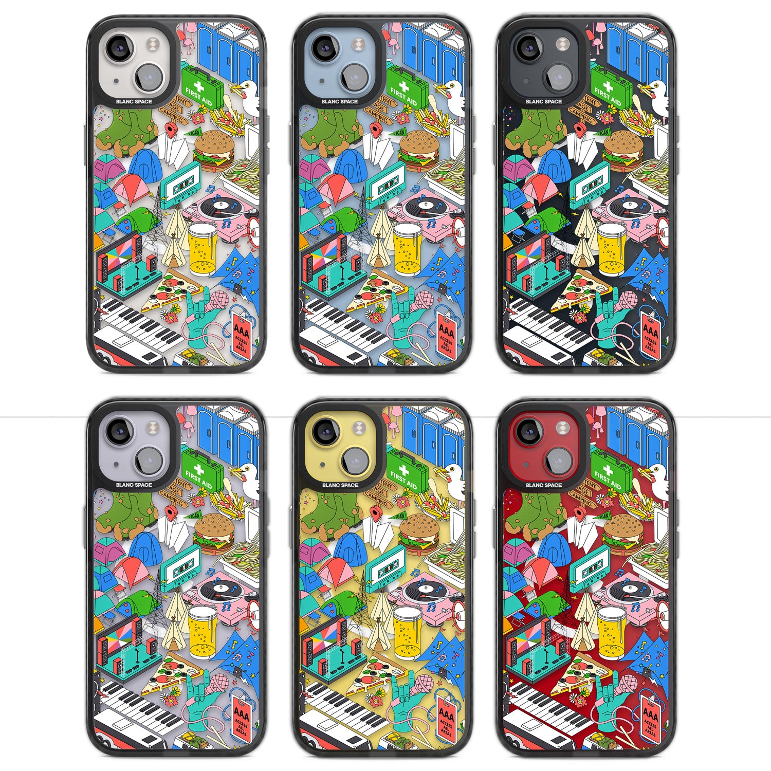 Festival Frenzy Magsafe Black Impact Phone Case for iPhone 13, iPhone 14, iPhone 15