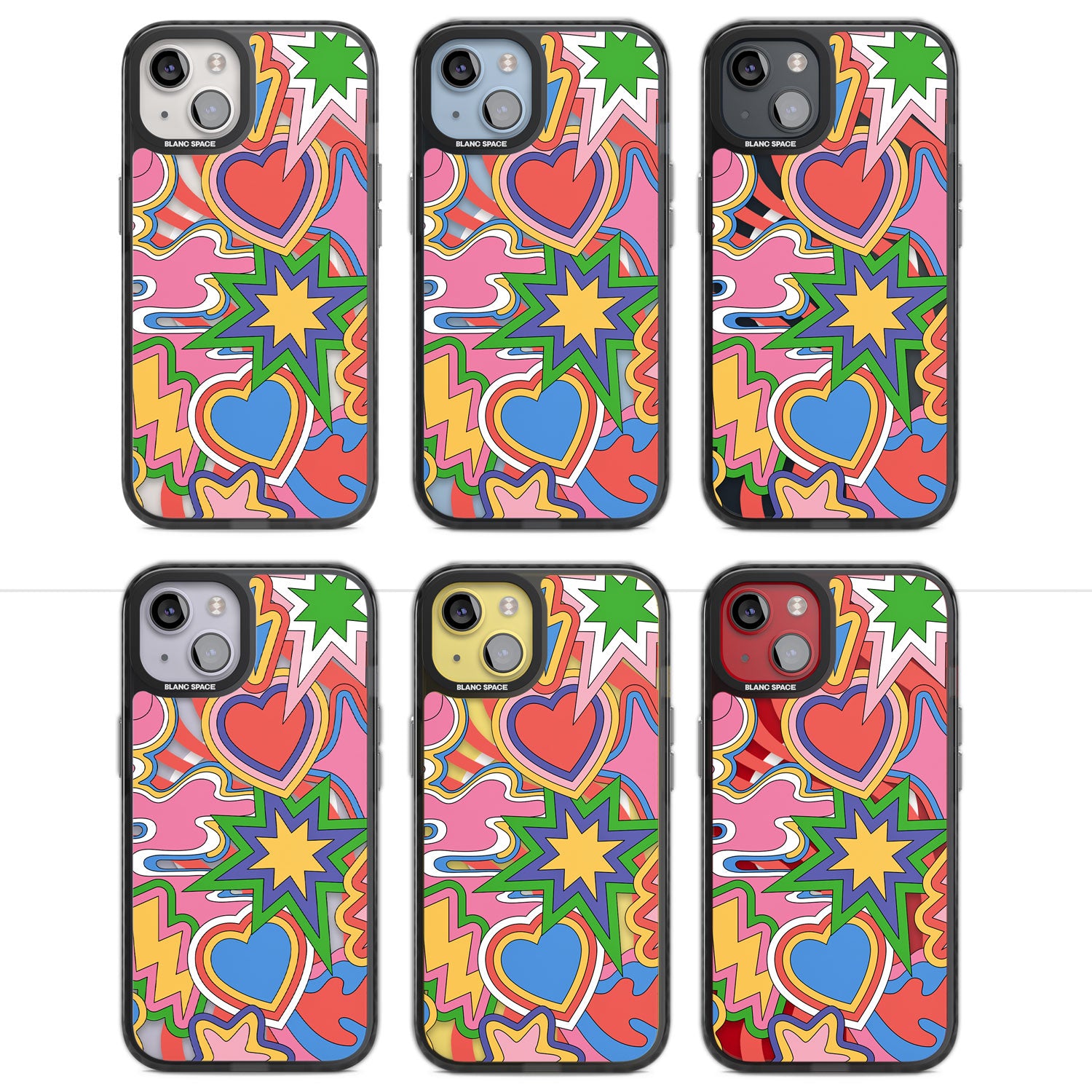 Psychedelic Pop Art Explosion Magsafe Black Impact Phone Case for iPhone 13, iPhone 14, iPhone 15