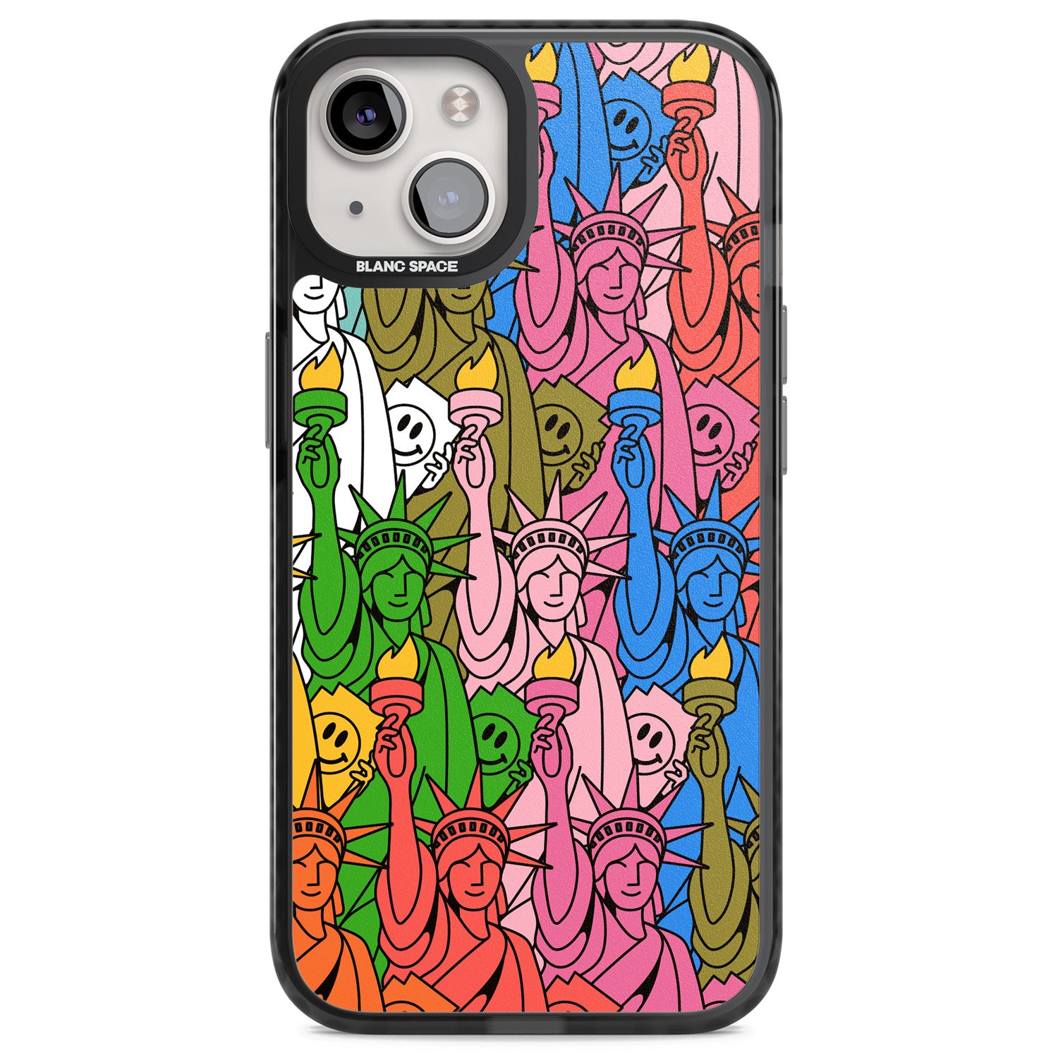 Multicolour Liberty Pattern Magsafe Black Impact Phone Case for iPhone 13, iPhone 14, iPhone 15