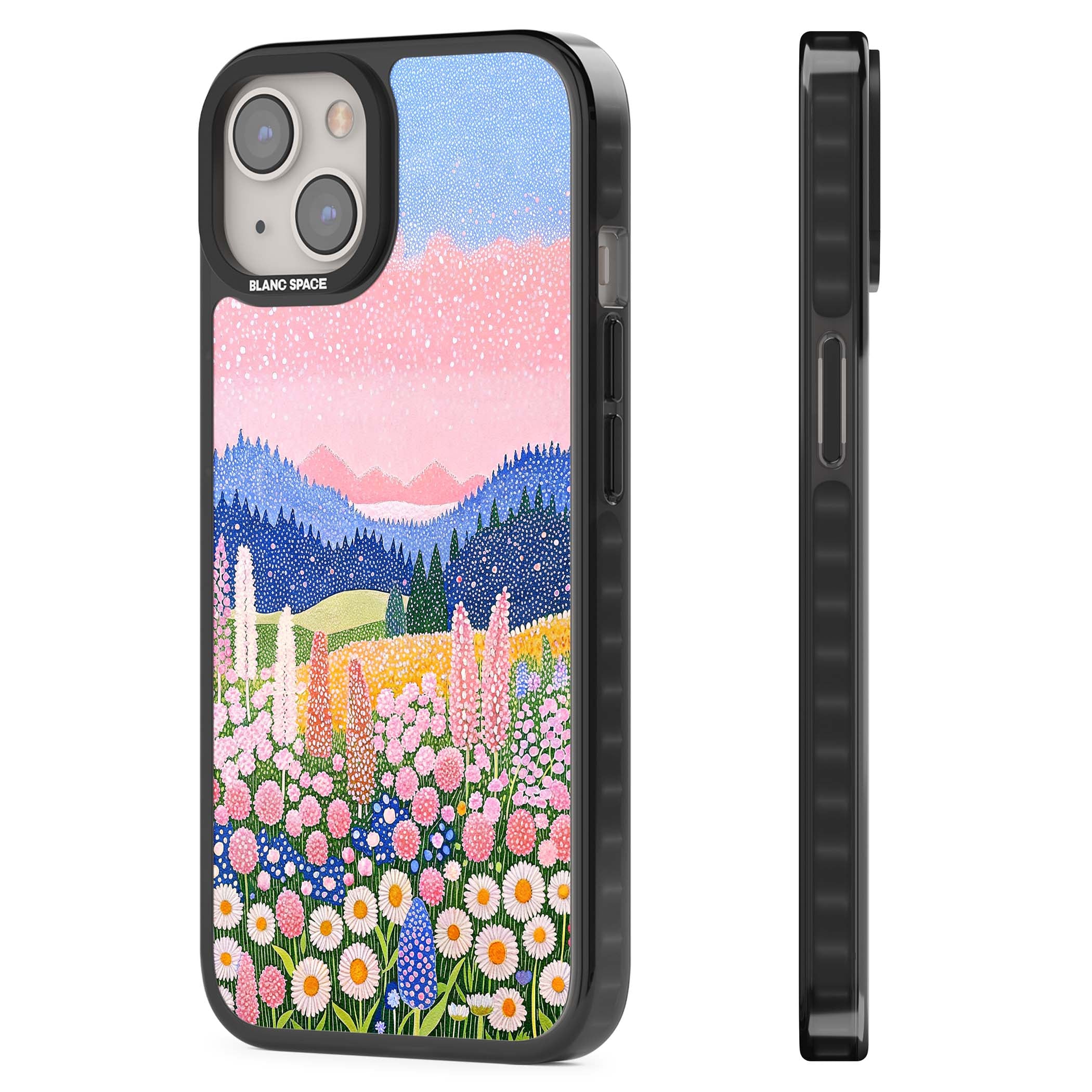 Valley Horizon cottagecore iPhone case | Black Impact Magsafe case for iPhone 13, iPhone 14, iPhone 15
