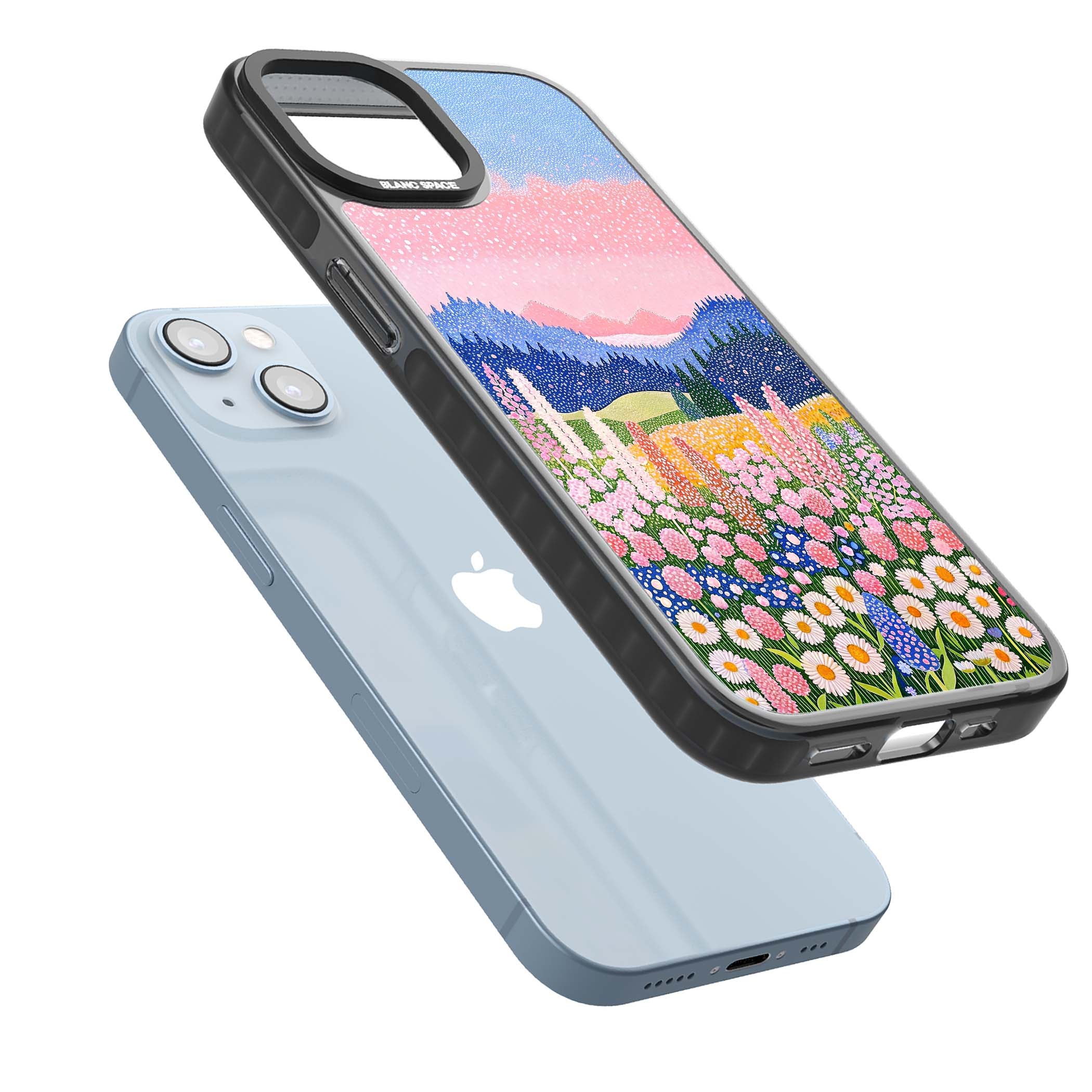 Valley Horizon cottagecore iPhone case | Black Impact Magsafe case for iPhone 13, iPhone 14, iPhone 15