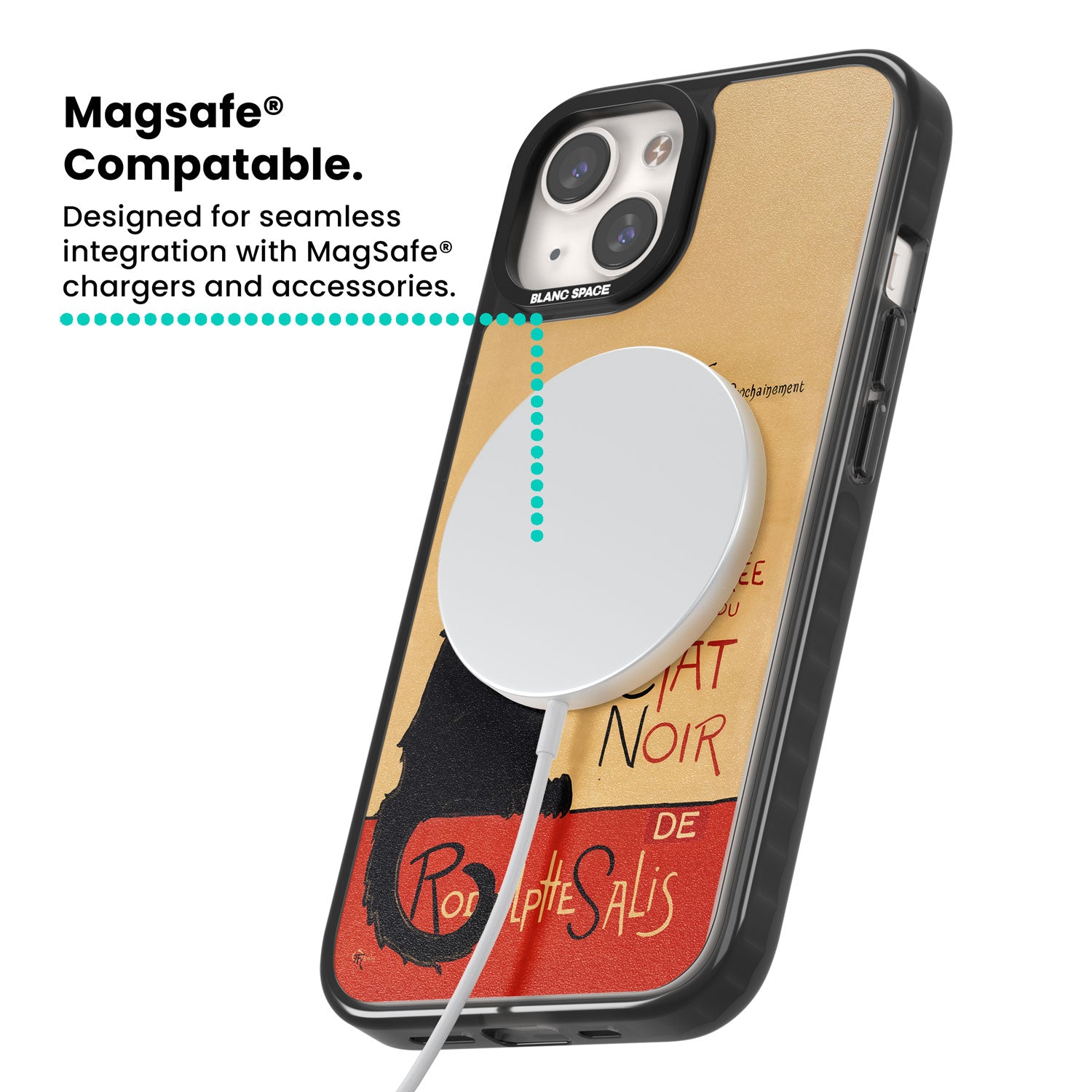 Tournee du Chat Noir Poster Magsafe Black Impact Phone Case for iPhone 13, iPhone 14, iPhone 15