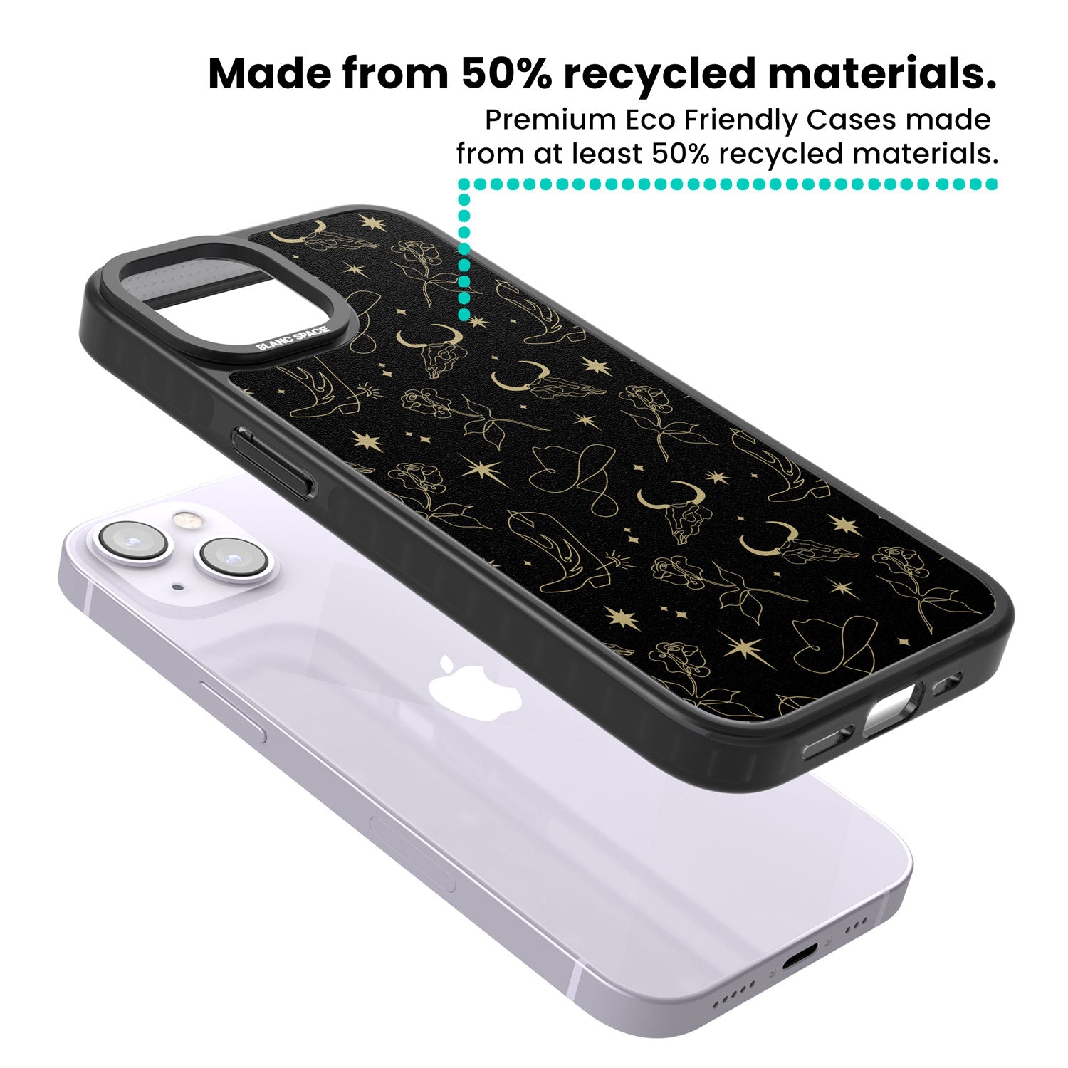 Celestial West Pattern Magsafe Black Impact Phone Case for iPhone 13, iPhone 14, iPhone 15