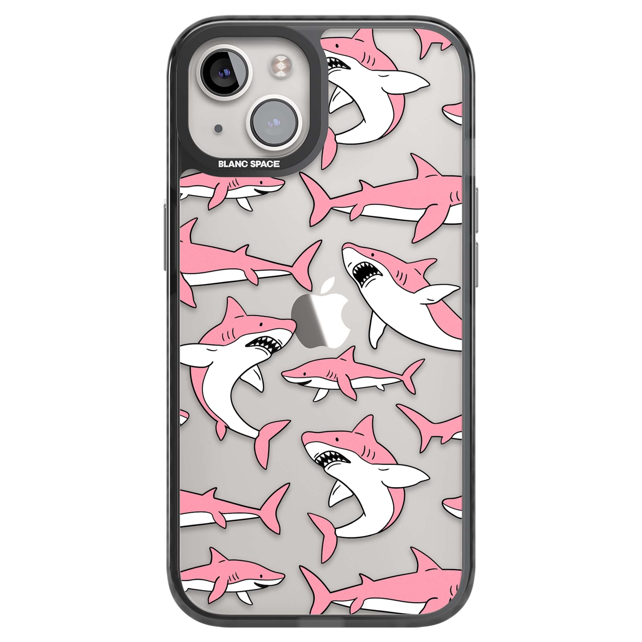 Bubblegum Sharks for her iPhone case | Black Impact case for iPhone 13, iPhone 14, iPhone 15