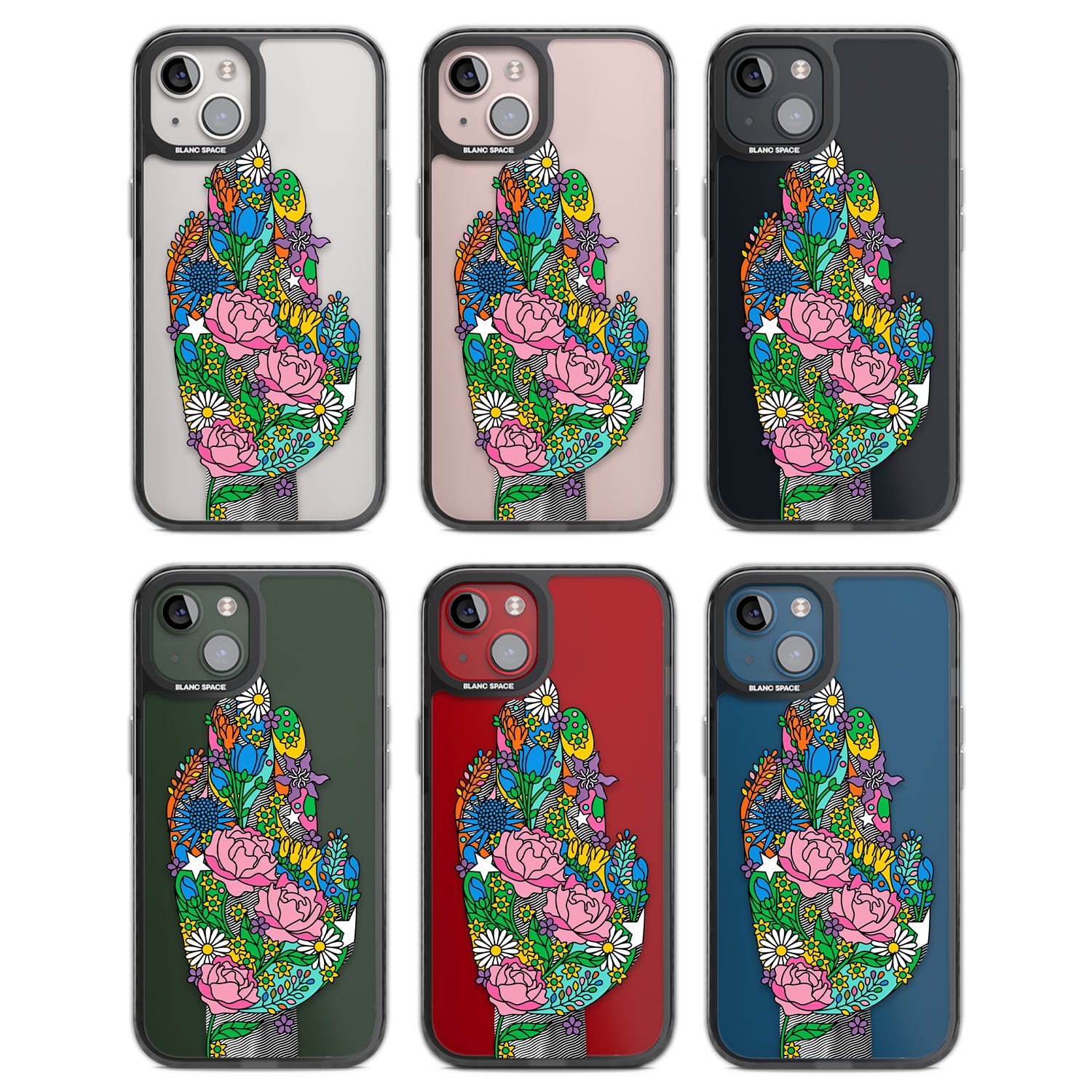 Garden Touch Black Impact Phone Case for iPhone 13, iPhone 14, iPhone 15