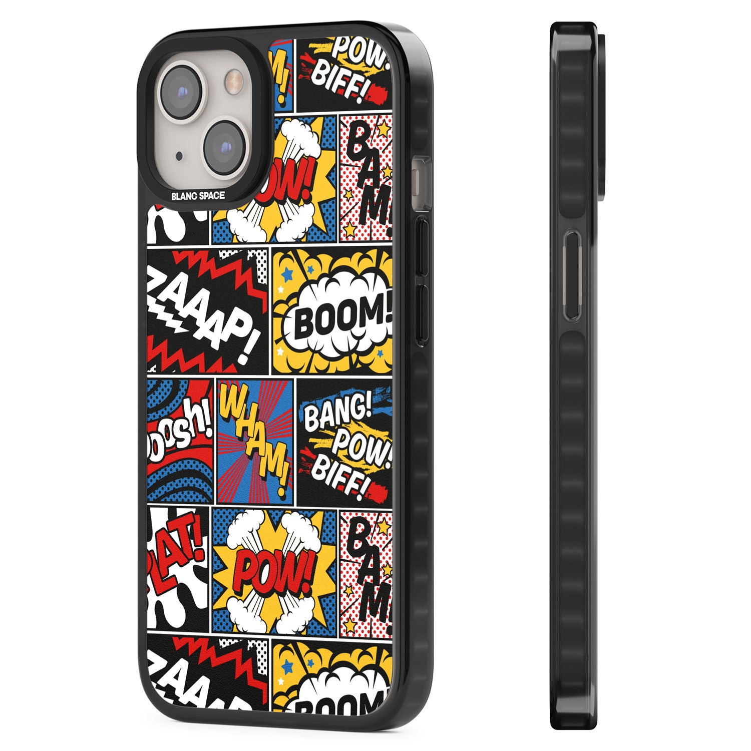 Onomatopoeia Black Impact Phone Case for iPhone 13, iPhone 14, iPhone 15