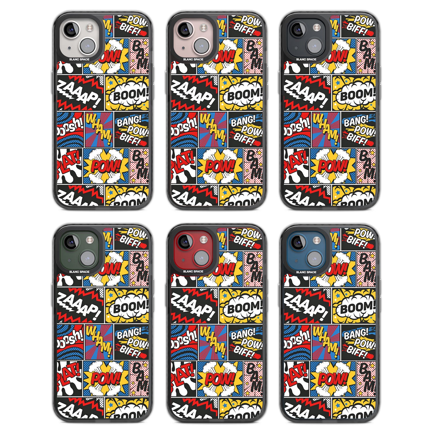 Onomatopoeia Black Impact Phone Case for iPhone 13, iPhone 14, iPhone 15