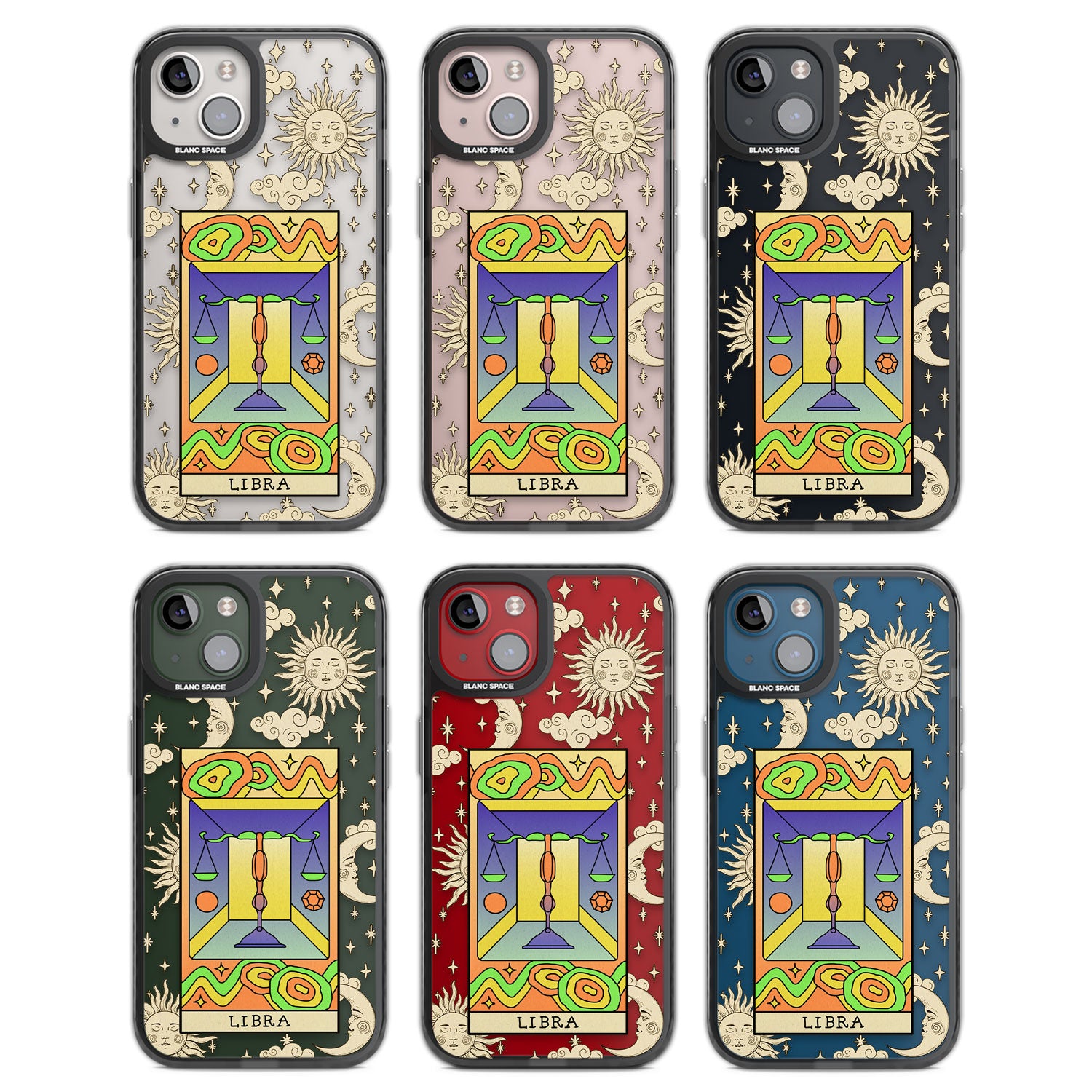 Celestial Zodiac - Libra Black Impact Phone Case for iPhone 13, iPhone 14, iPhone 15