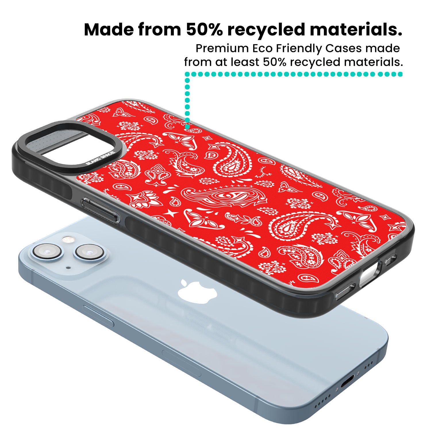 Red Bandana Black Impact Phone Case for iPhone 13, iPhone 14, iPhone 15