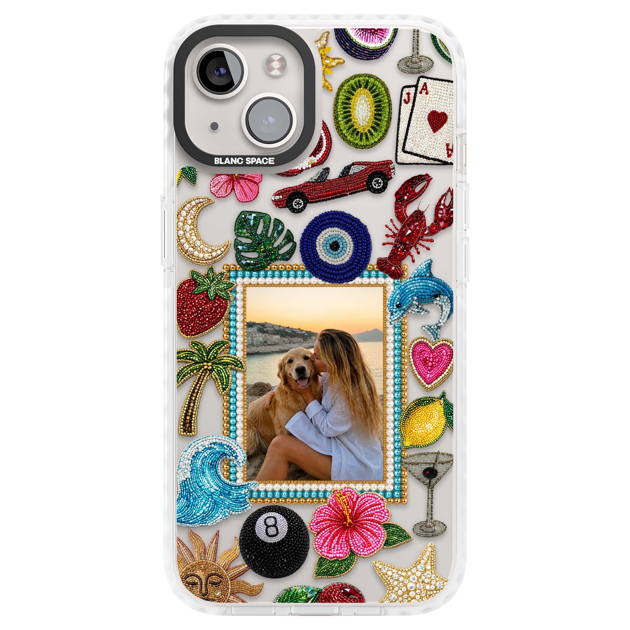 Beaded Photo coastal iPhone case | Clear Impact case for iPhone 13, iPhone 14, iPhone 15