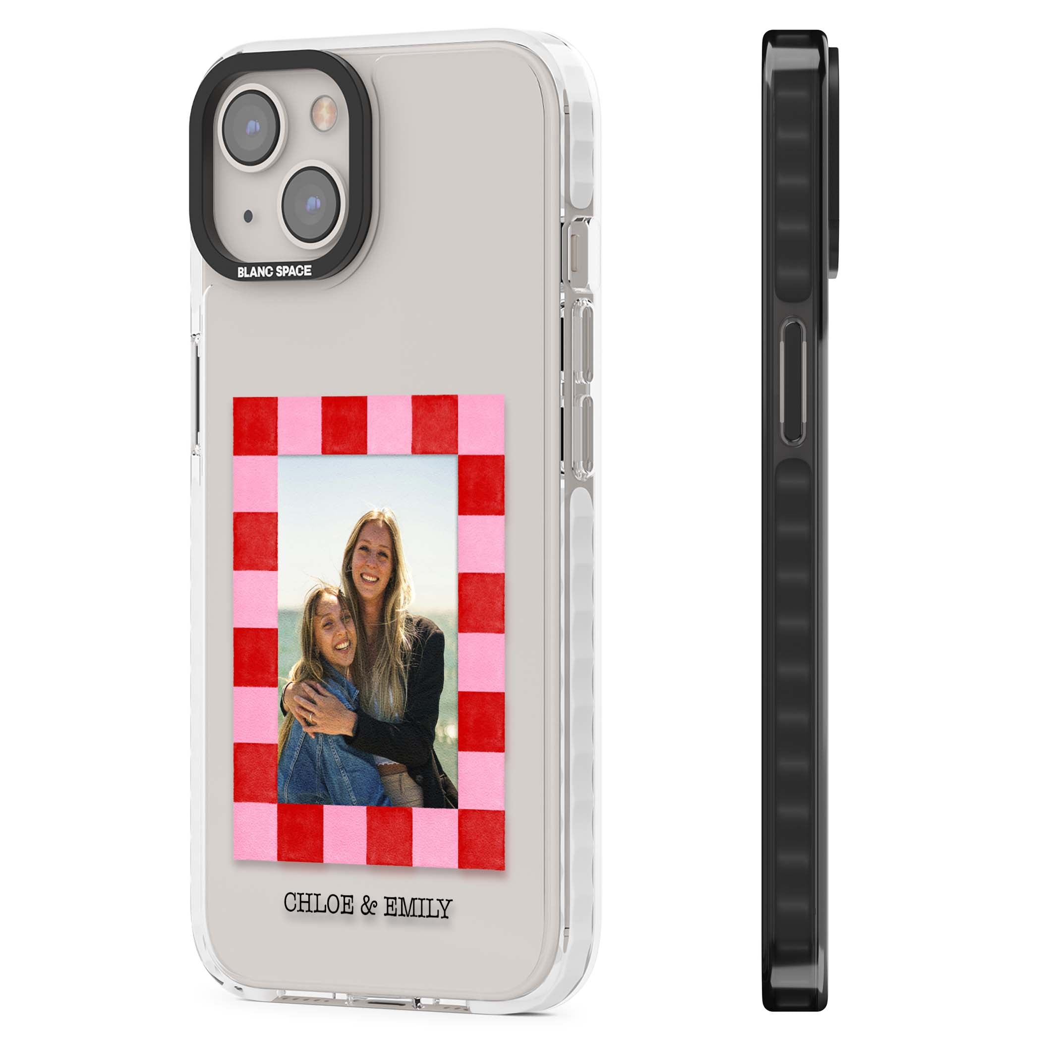 Bubblegum Check Photo for her iPhone case | Clear Impact case for iPhone 13, iPhone 14, iPhone 15