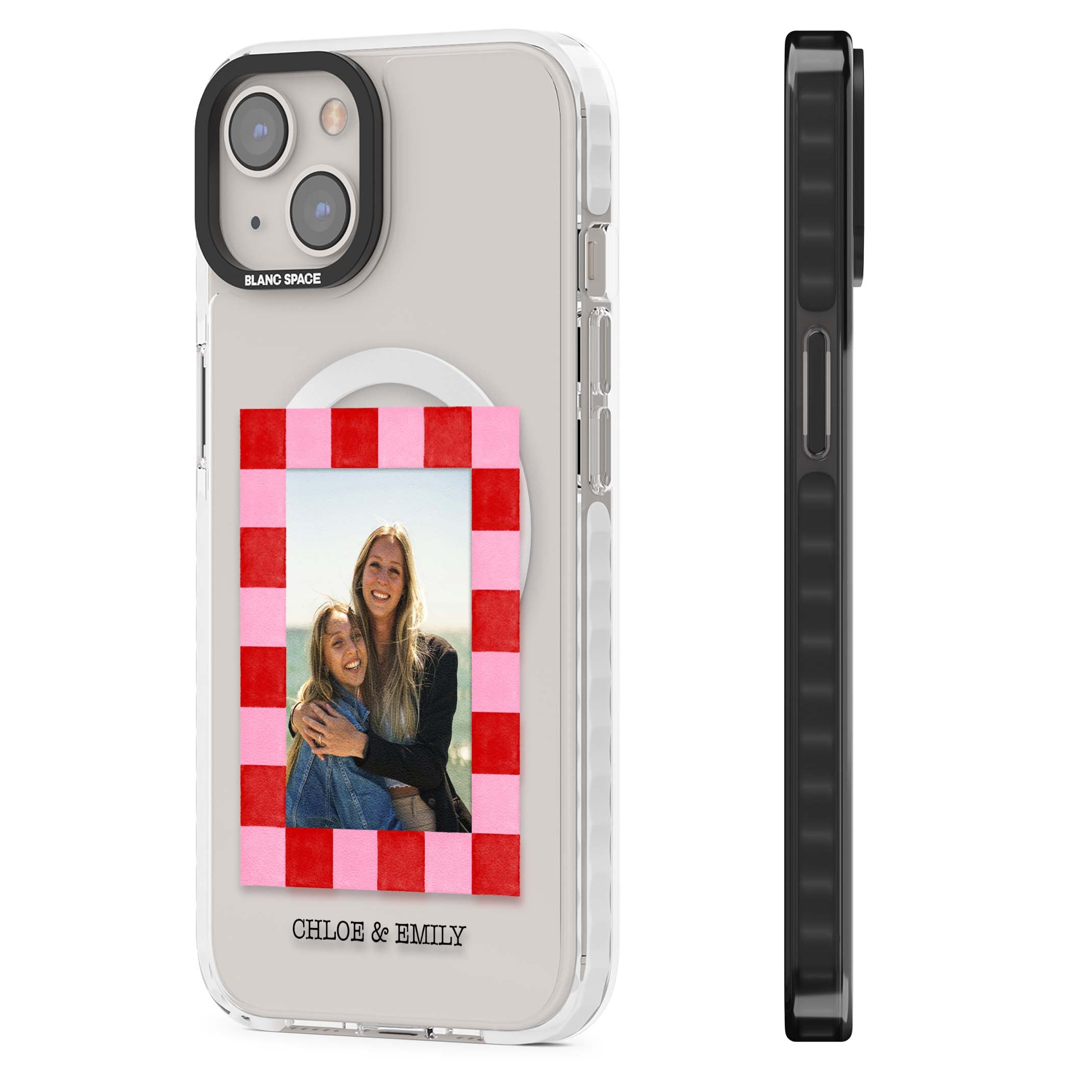 Bubblegum Check Photo for her iPhone case | Impact Magsafe case for iPhone 13, iPhone 14, iPhone 15