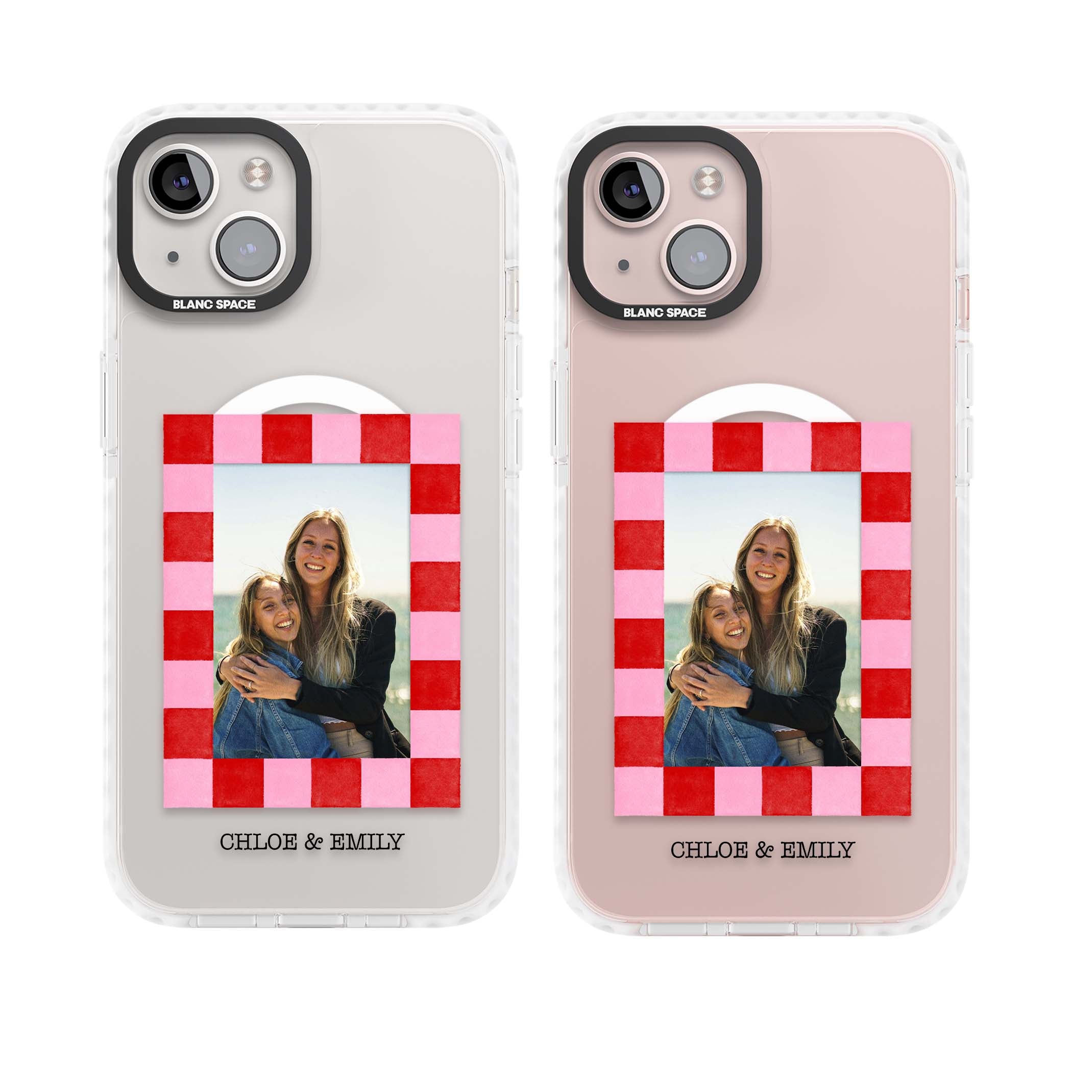 Bubblegum Check Photo for her iPhone case | Impact Magsafe case for iPhone 13, iPhone 14, iPhone 15