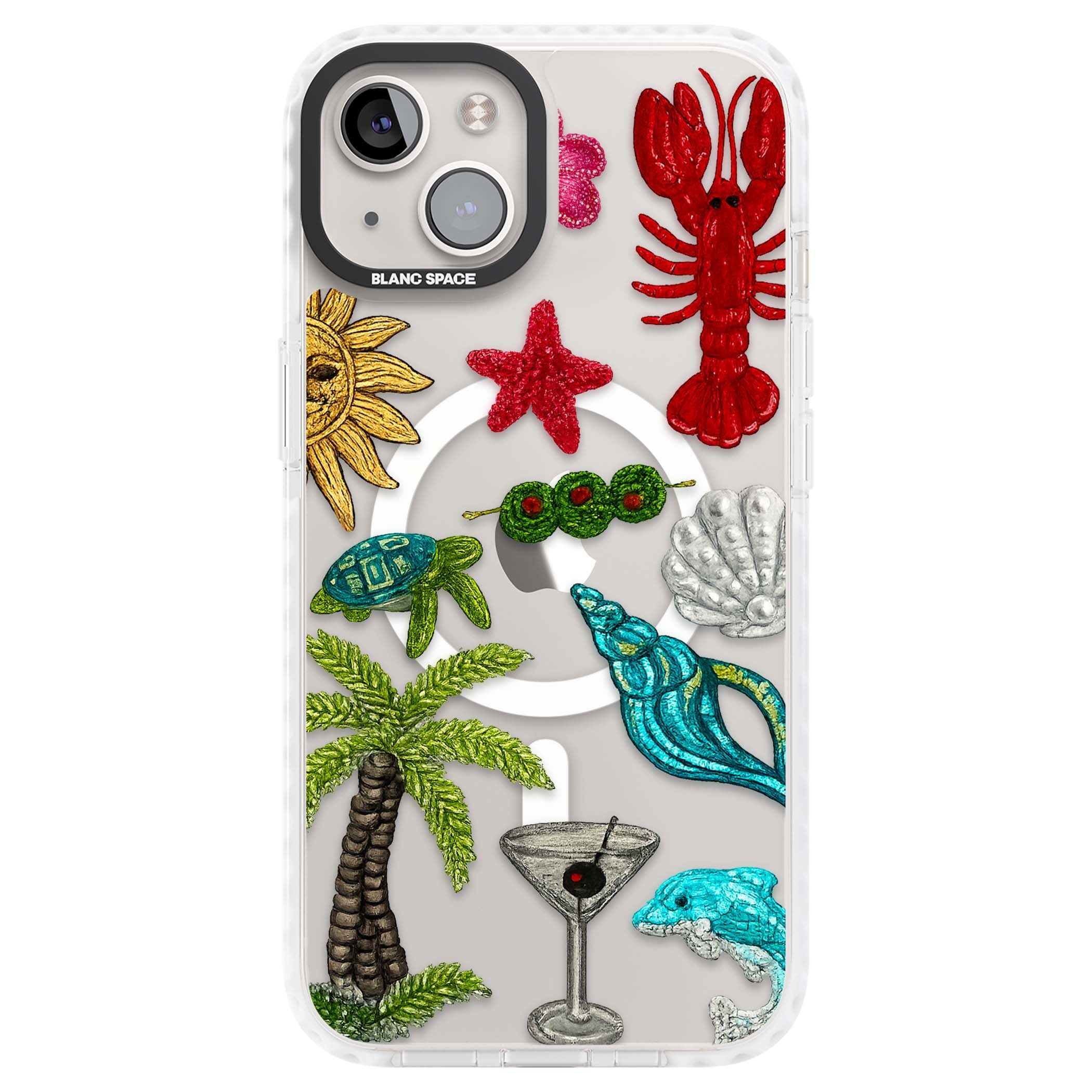 Painted Coastal Pattern coastal iPhone case | Impact Magsafe case for iPhone 13, iPhone 14, iPhone 15