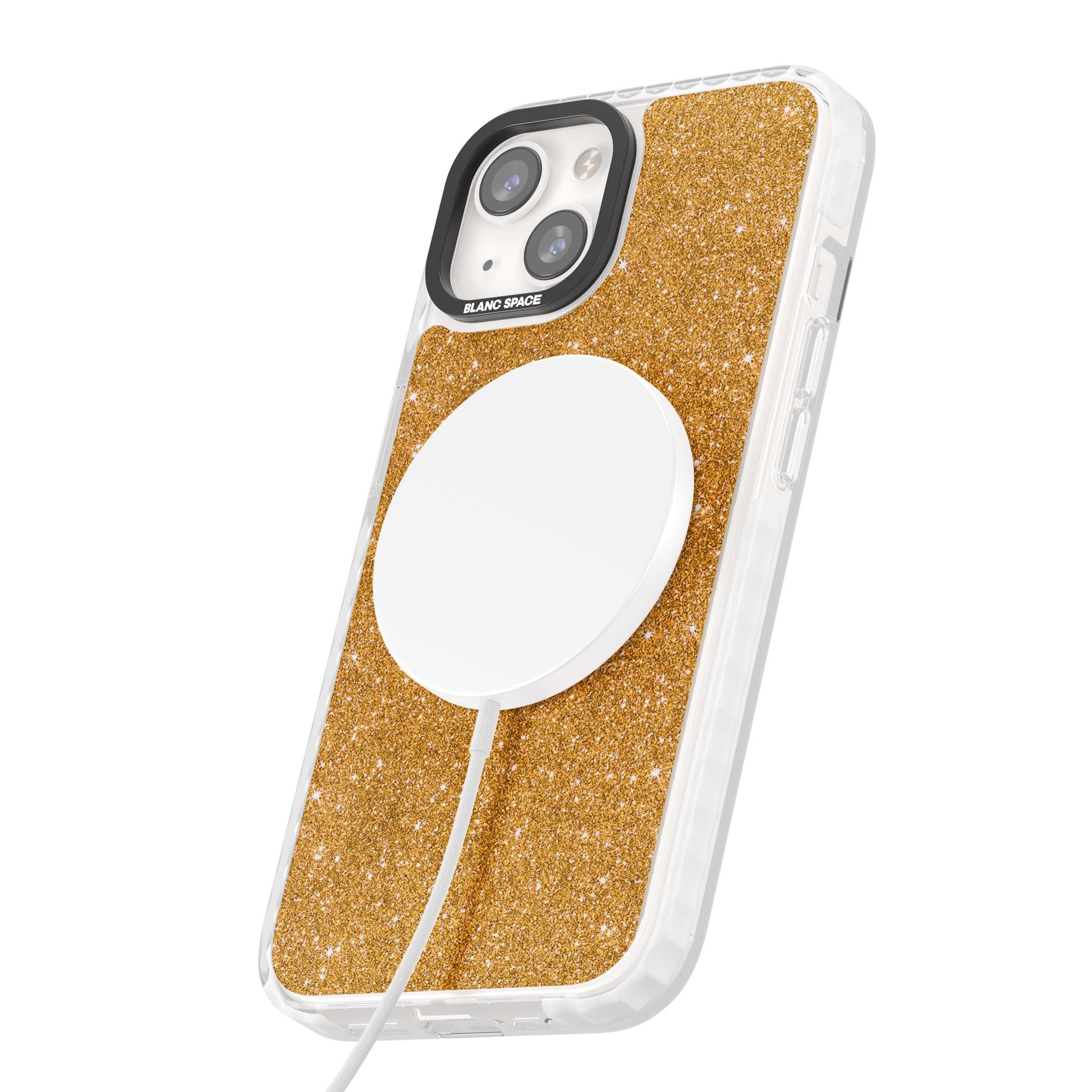 Gold Glitter gold glitter iPhone case featuring a shimmering sparkle wallpaper design in luxury gold | Impact Magsafe case for iPhone 13, iPhone 14, iPhone 15