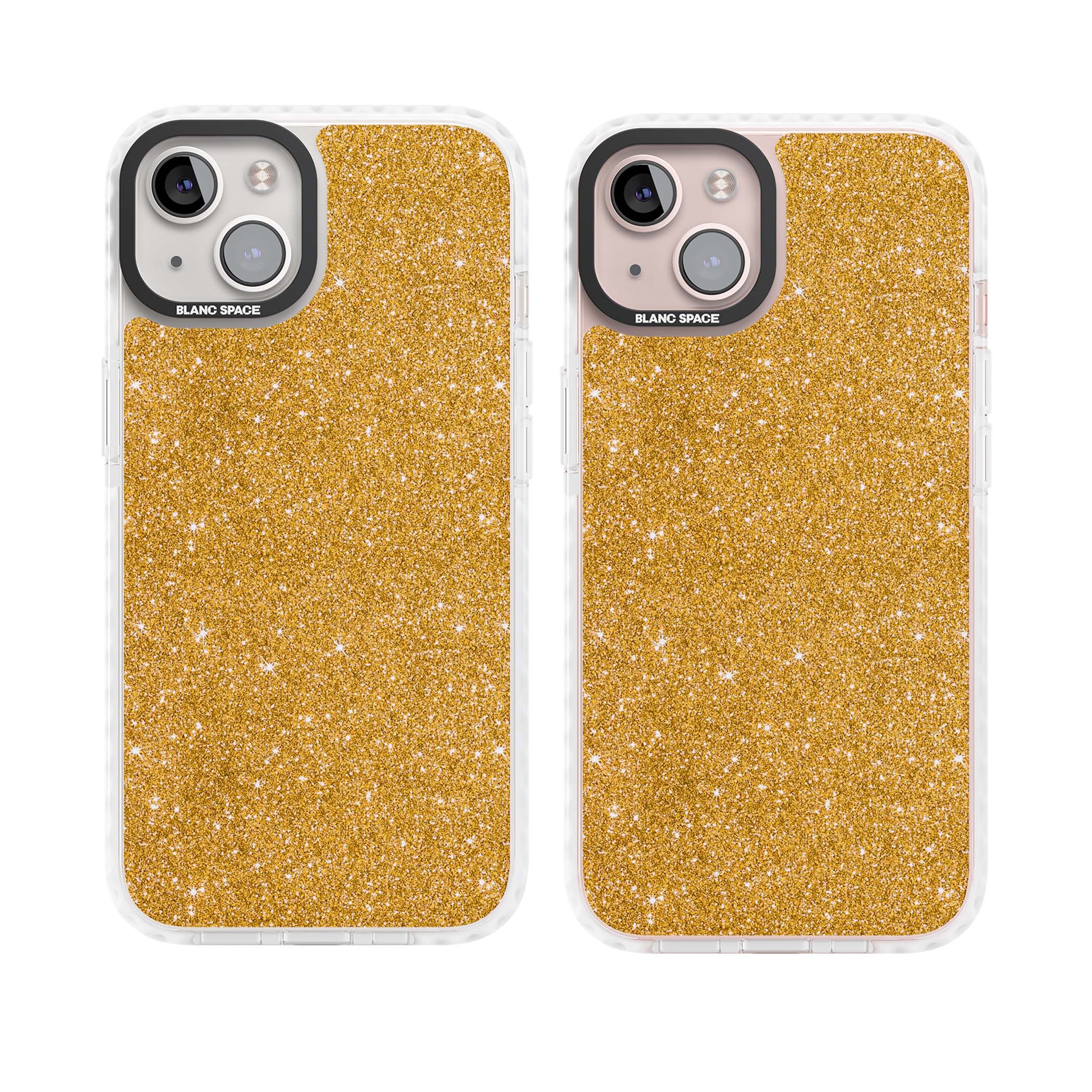 Gold Glitter gold glitter iPhone case featuring a shimmering sparkle wallpaper design in luxury gold | Clear Impact case for iPhone 13, iPhone 14, iPhone 15
