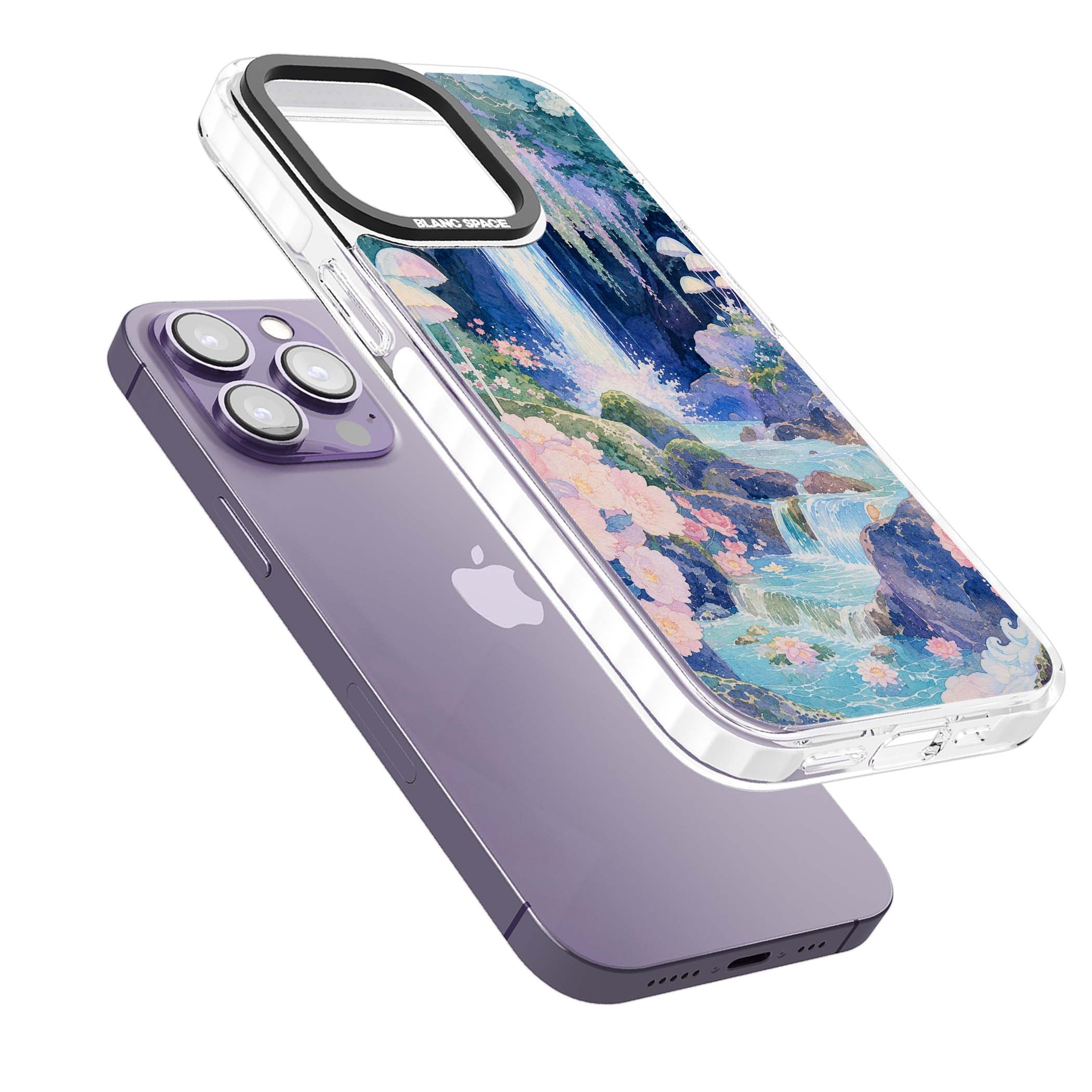 Mystic Waterfall art iPhone case | Clear Impact case for iPhone 13 Pro, iPhone 14 Pro, iPhone 15 Pro