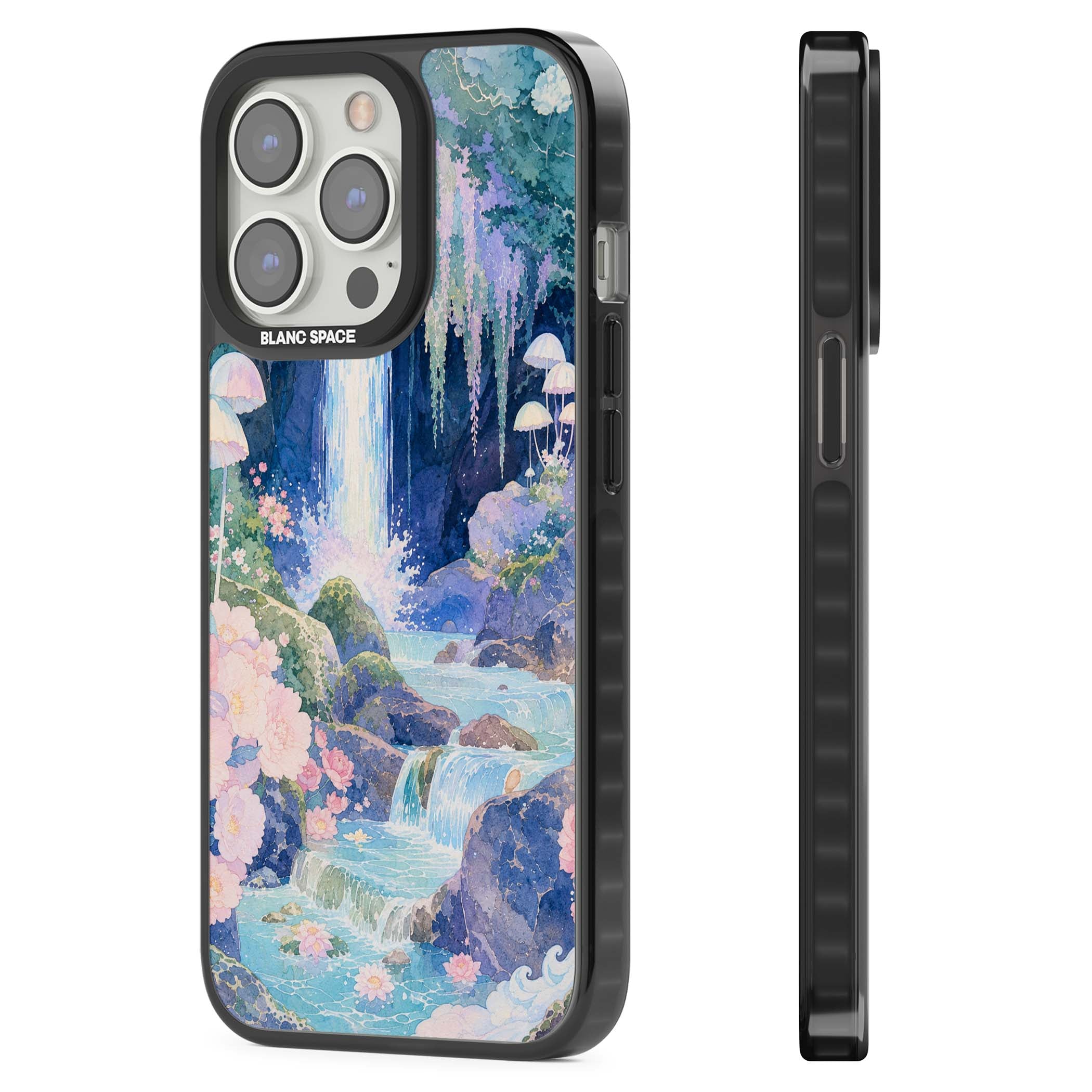 Mystic Waterfall art iPhone case | Black Impact case for iPhone 13 Pro, iPhone 14 Pro, iPhone 15 Pro