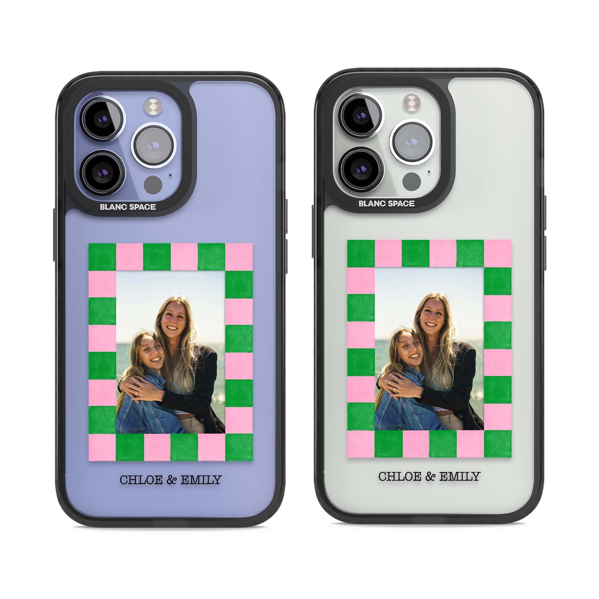Riviera Check Photo cute iPhone case | Black Impact case for iPhone 13 Pro, iPhone 14 Pro, iPhone 15 Pro