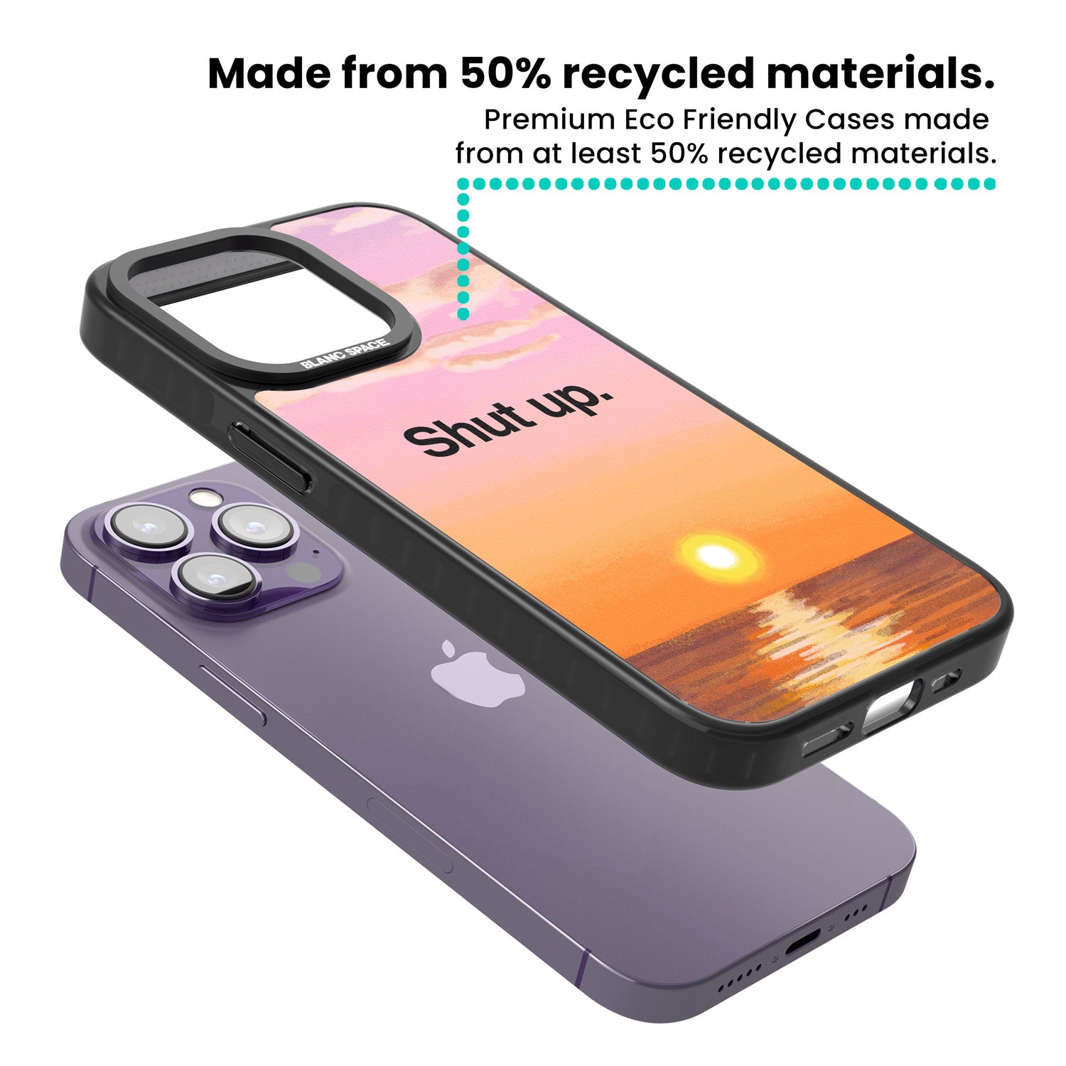 Shut up Magsafe Black Impact Phone Case for iPhone 13 Pro, iPhone 14 Pro, iPhone 15 Pro