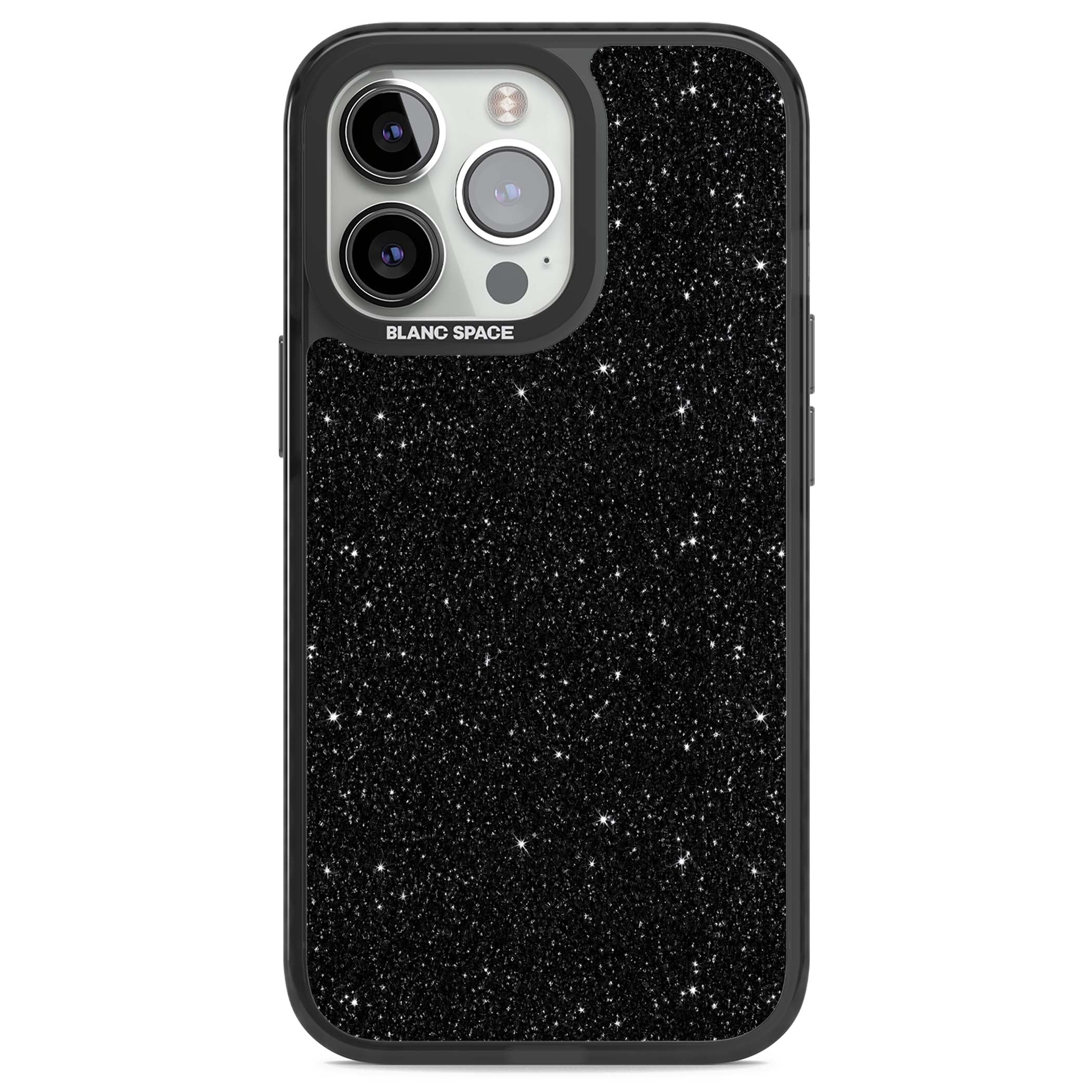 Black Glitter black glitter iPhone case featuring an all-over sparkly shimmer pattern on a jet black base | Black Impact Magsafe case for iPhone 13 Pro, iPhone 14 Pro, iPhone 15 Pro