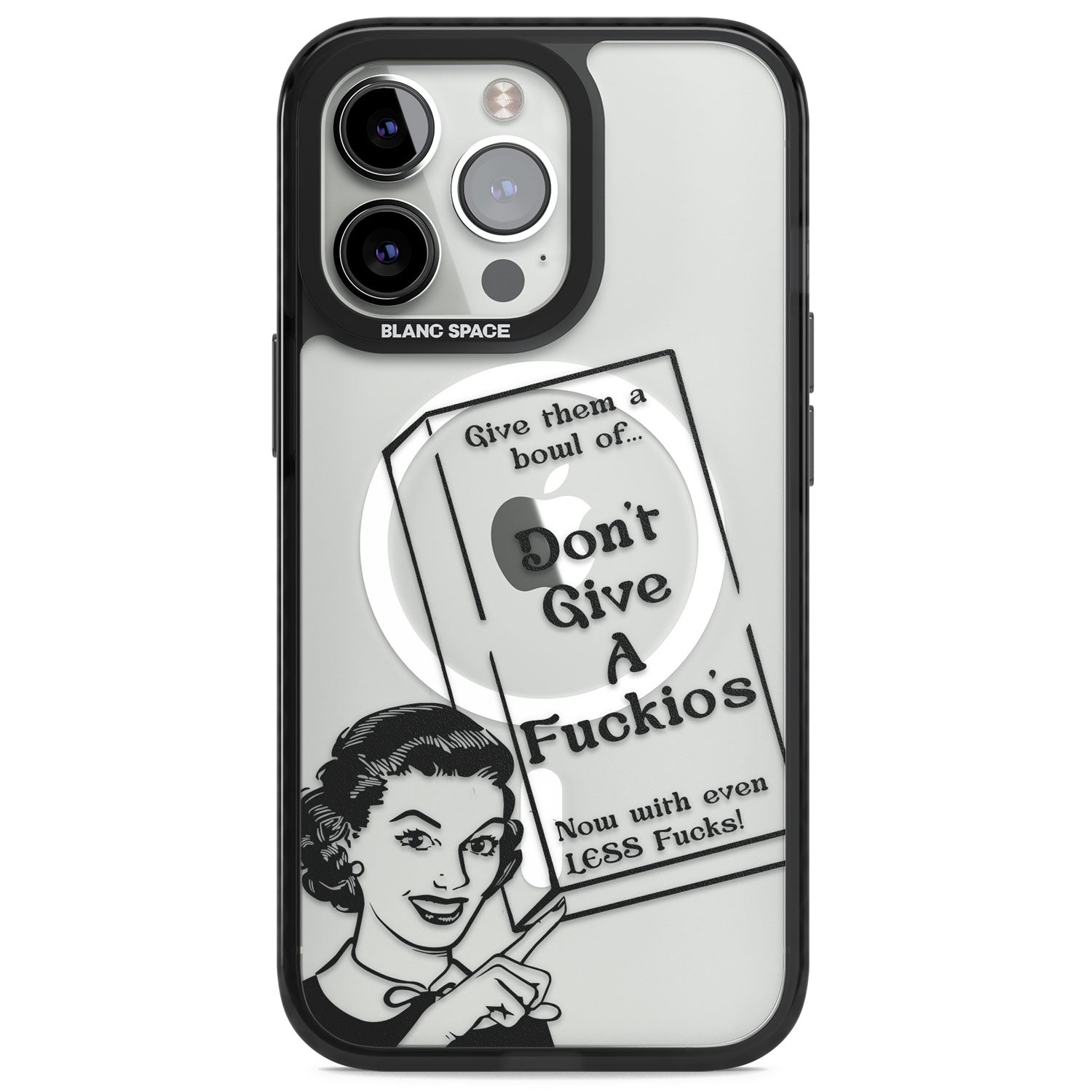 "Don't Give a F*ckio's" Cereal Magsafe Black Impact Phone Case for iPhone 13 Pro, iPhone 14 Pro, iPhone 15 Pro