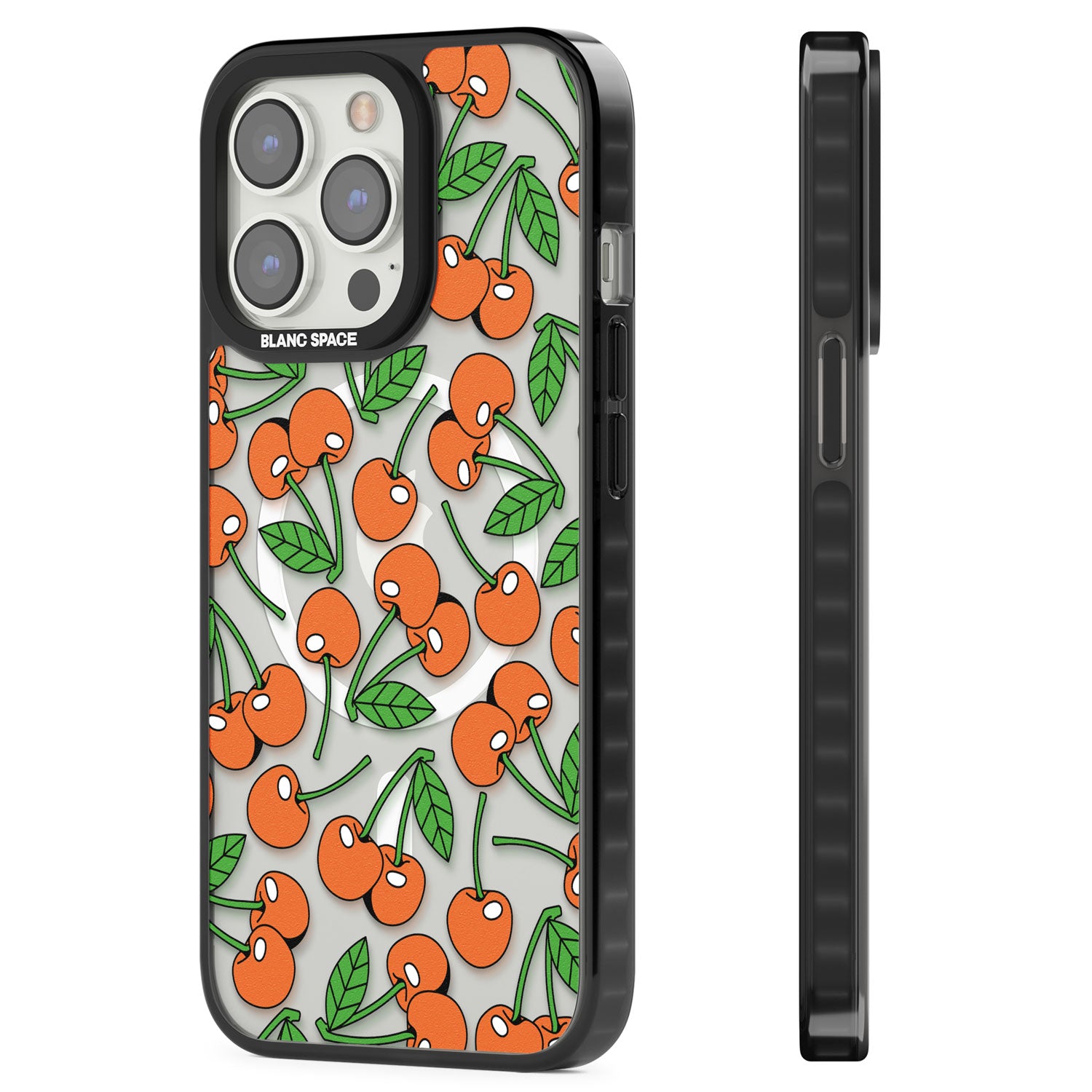 Orchard Fresh Cherries Magsafe Black Impact Phone Case for iPhone 13 Pro, iPhone 14 Pro, iPhone 15 Pro