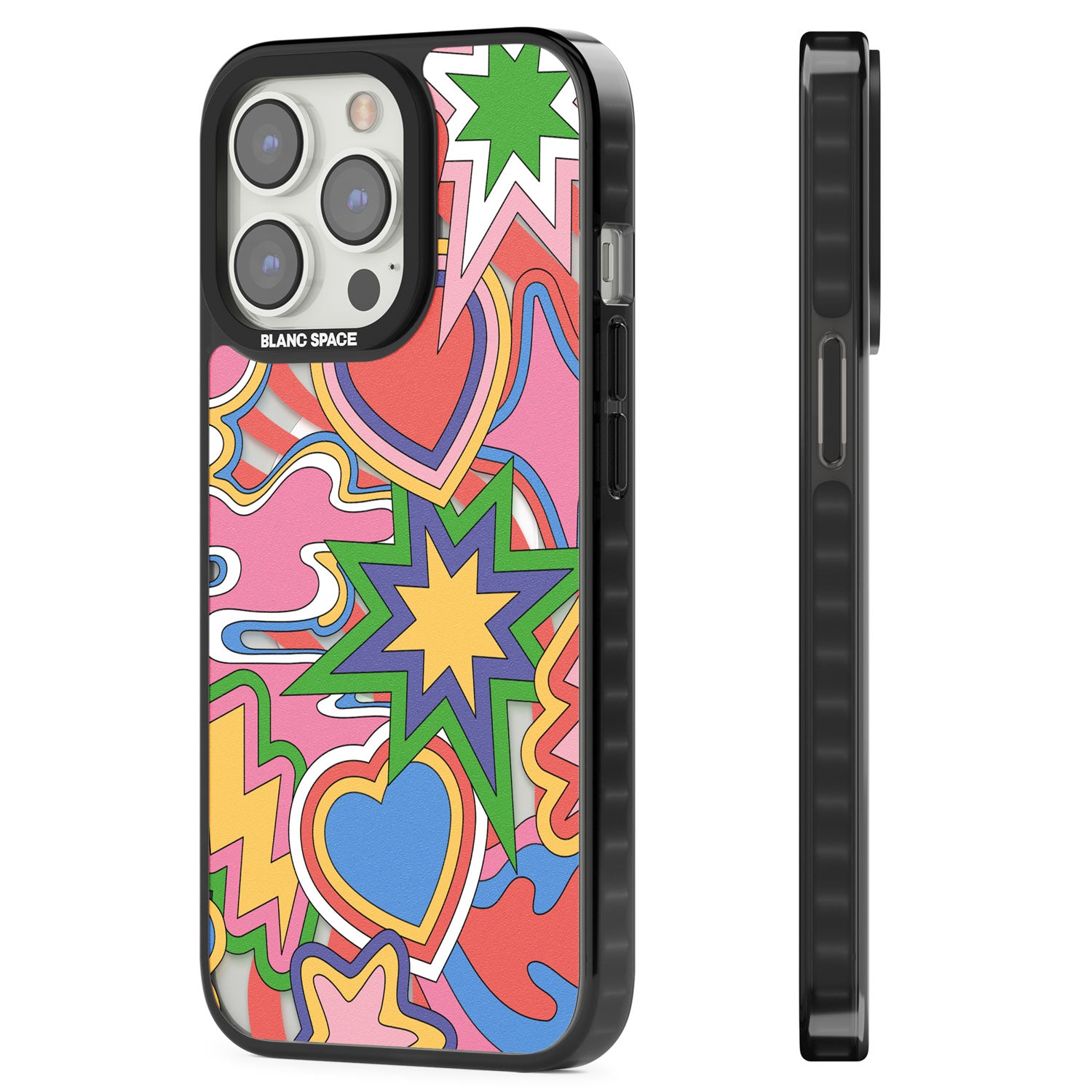 Psychedelic Pop Art Explosion Magsafe Black Impact Phone Case for iPhone 13 Pro, iPhone 14 Pro, iPhone 15 Pro