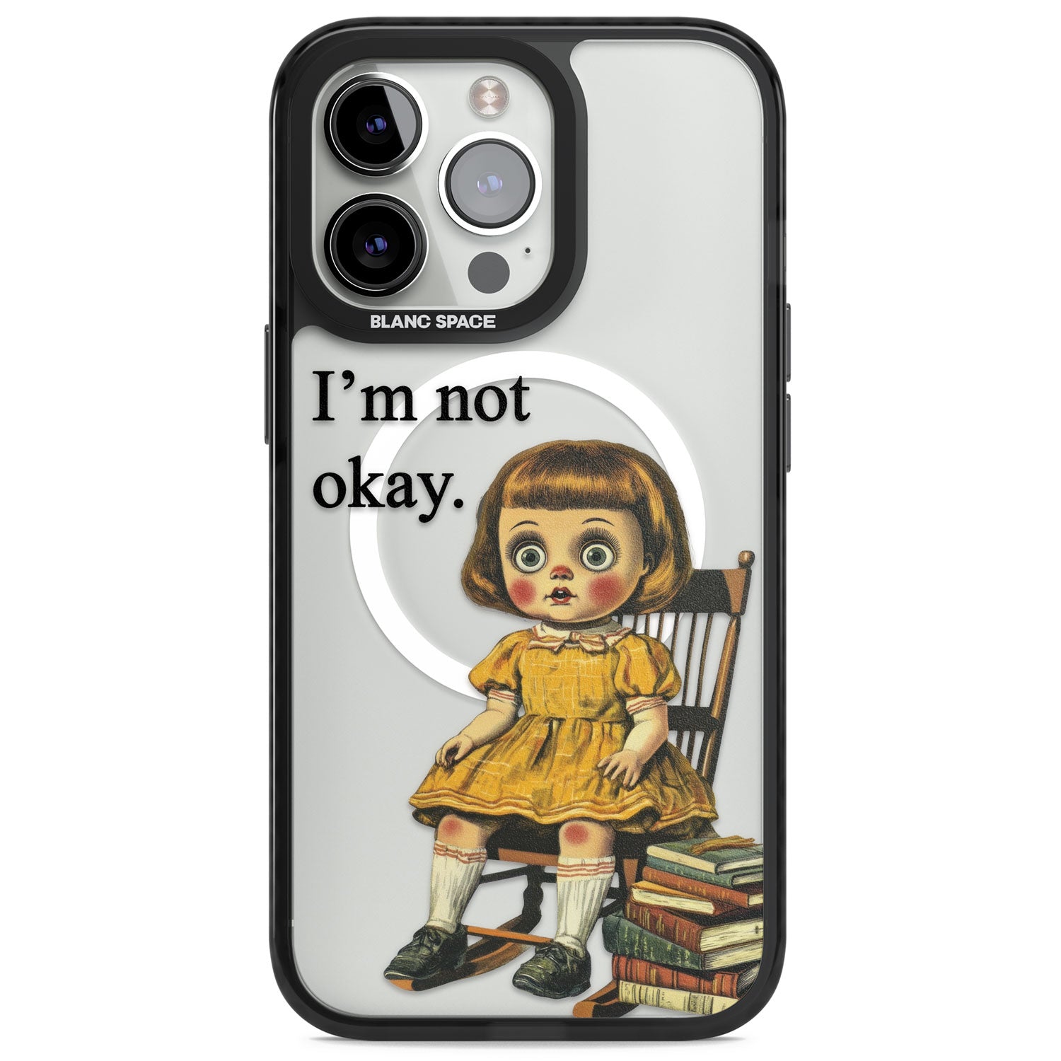 I'm Not Okay Magsafe Black Impact Phone Case for iPhone 13 Pro, iPhone 14 Pro, iPhone 15 Pro