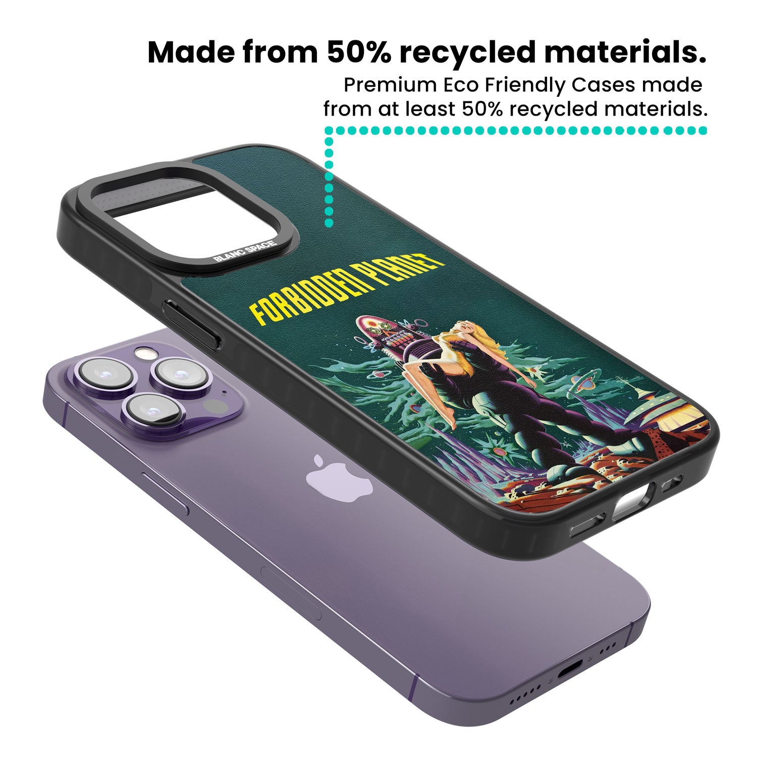 Forbidden Planet Poster Magsafe Black Impact Phone Case for iPhone 13 Pro, iPhone 14 Pro, iPhone 15 Pro