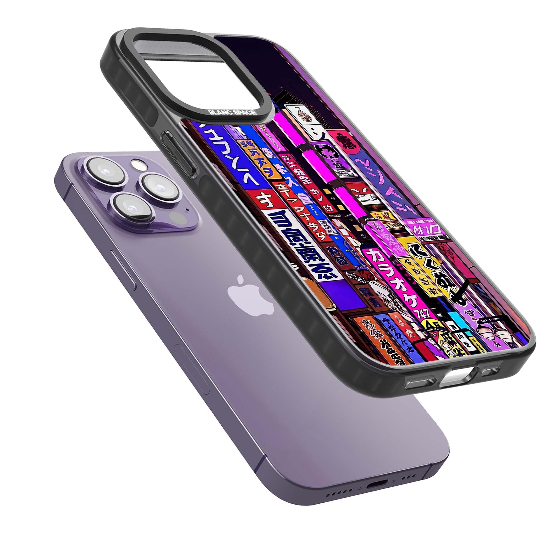 NEON NIGHT anime iPhone case | Black Impact case for iPhone 13 Pro, iPhone 14 Pro, iPhone 15 Pro
