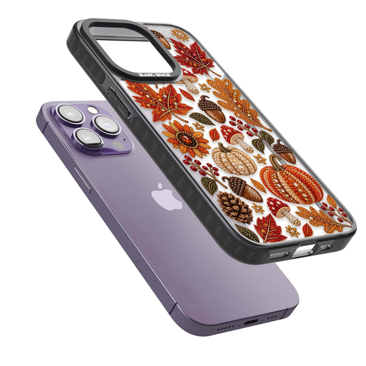 Beaded Autumn iPhone case | Black Impact case for iPhone 13 Pro, iPhone 14 Pro, iPhone 15 Pro