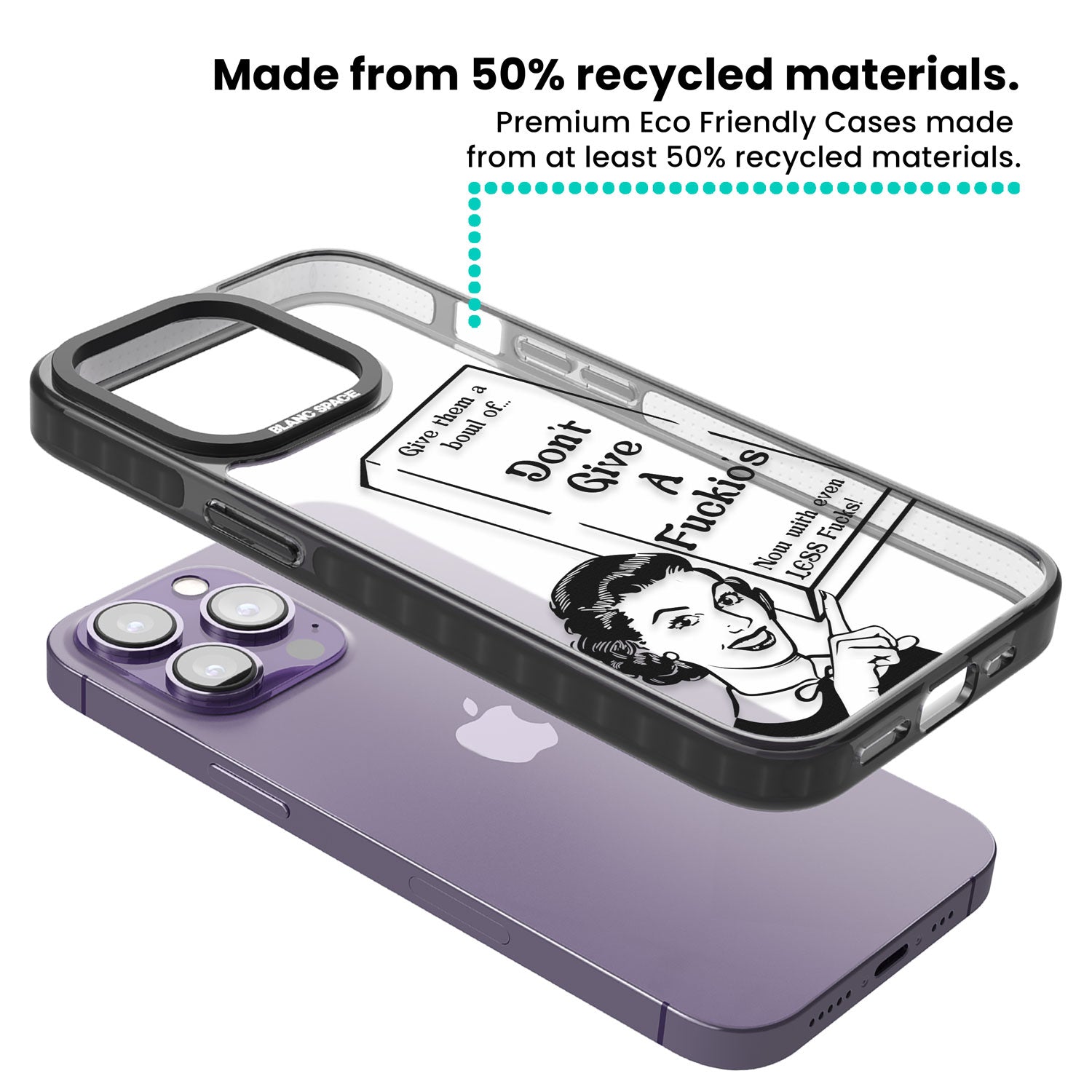 "Don't Give a F*ckio's" Cereal Black Impact Phone Case for iPhone 13 Pro, iPhone 14 Pro, iPhone 15 Pro