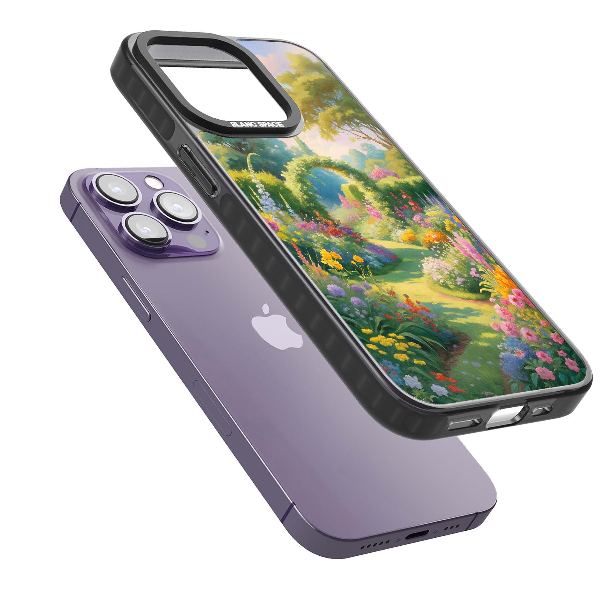 The Painter's Garden floral iPhone case | Black Impact case for iPhone 13 Pro, iPhone 14 Pro, iPhone 15 Pro