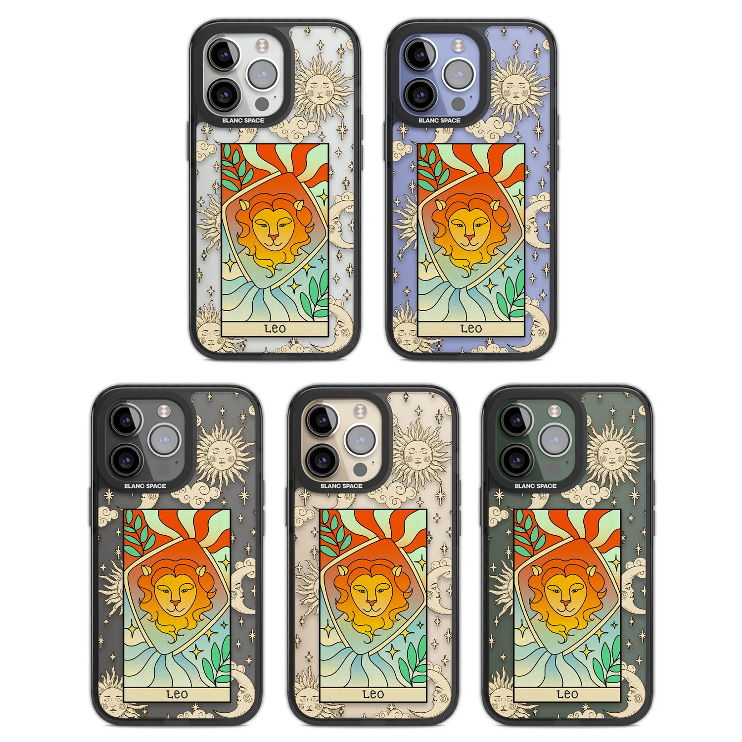 Celestial Zodiac - Leo Black Impact Phone Case for iPhone 13 Pro, iPhone 14 Pro, iPhone 15 Pro