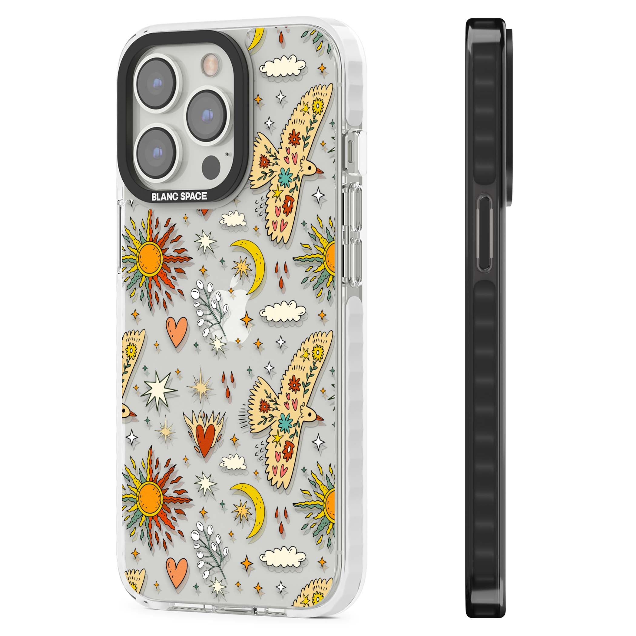 Elevate Your Phone'S Style With This Boho Celestial Sun & Eye Phone Case, Featuring A Mystical Blend Of Suns, All-Seeing Eyes, Butterflies, Stars, And