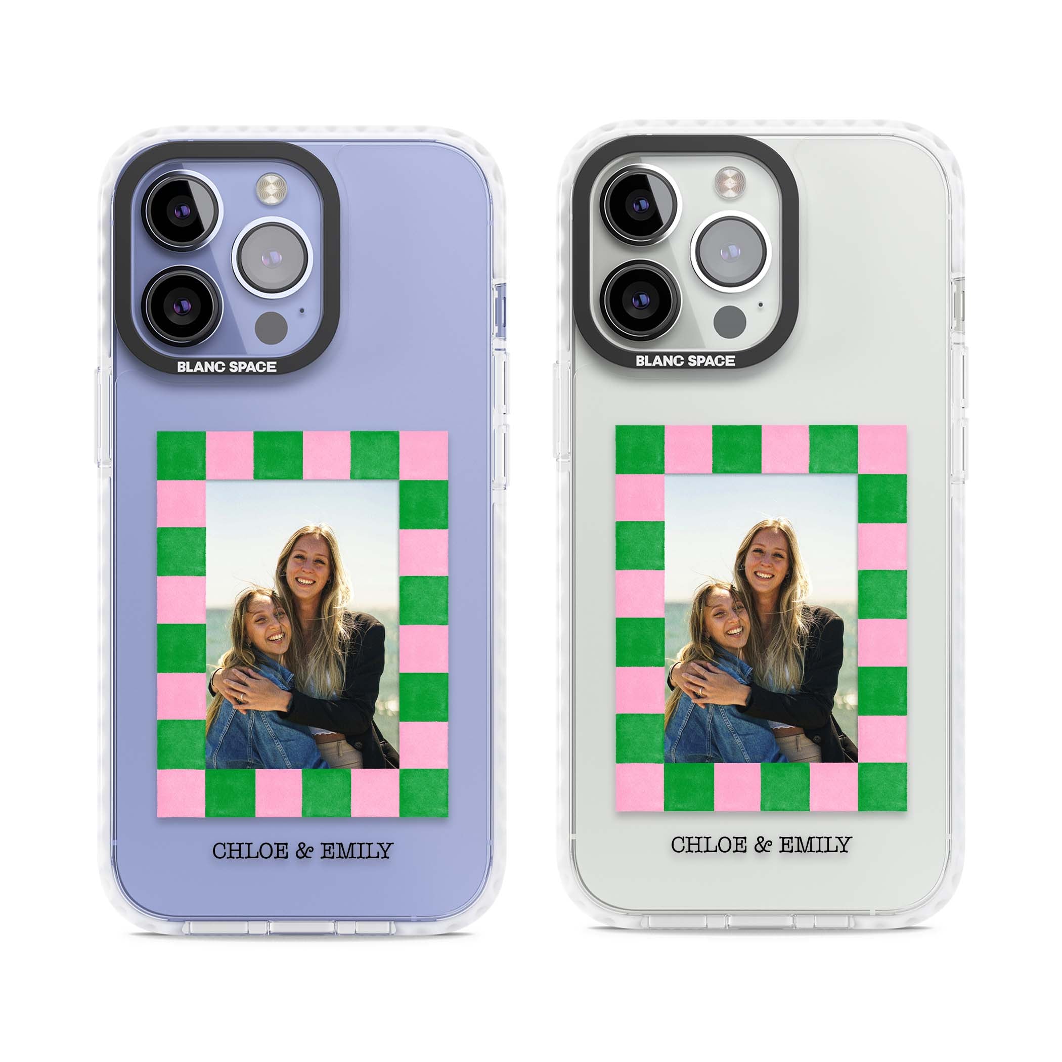 Riviera Check Photo cute iPhone case | Clear Impact case for iPhone 13 Pro, iPhone 14 Pro, iPhone 15 Pro