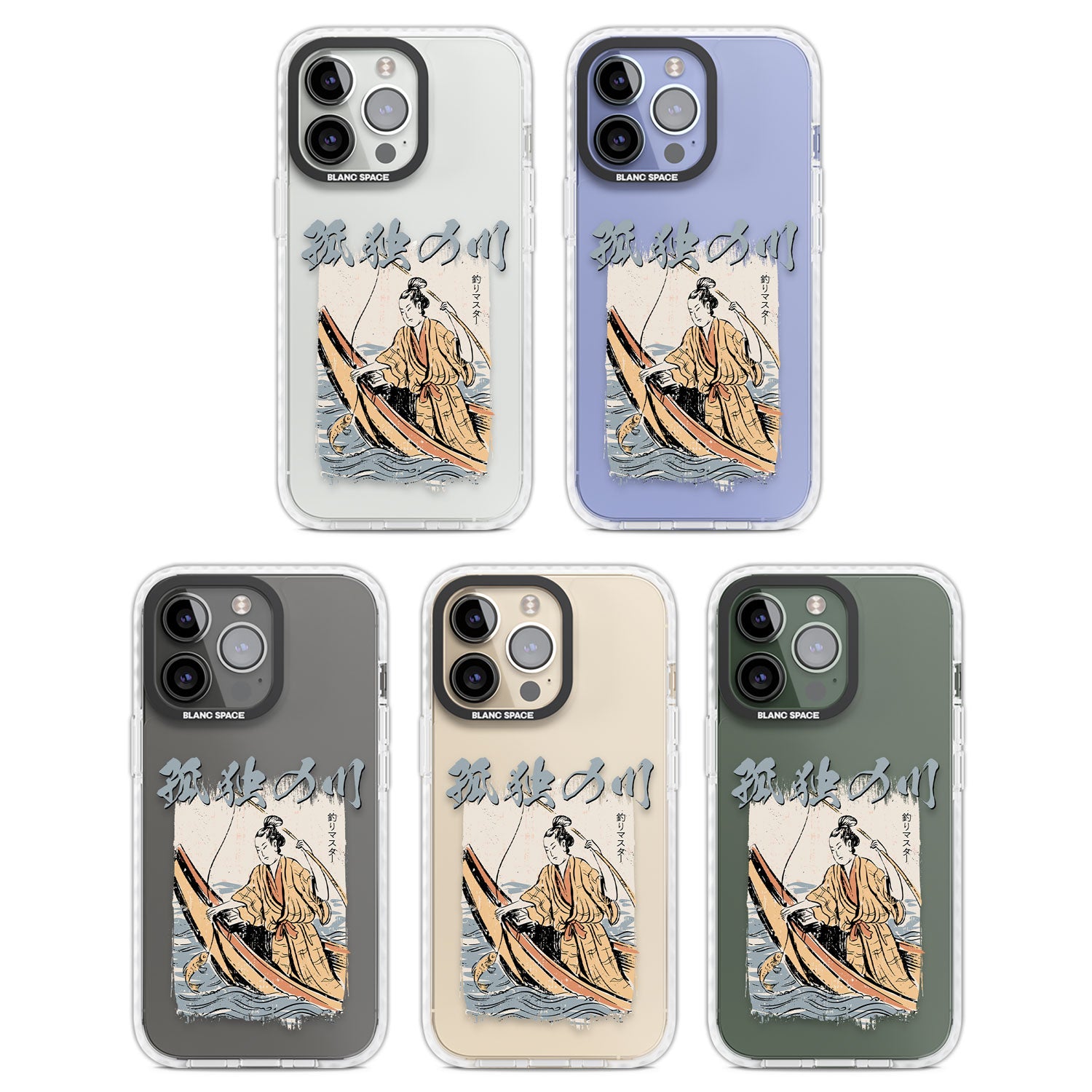 Japanese River Clear Impact Phone Case for iPhone 13 Pro, iPhone 14 Pro, iPhone 15 Pro