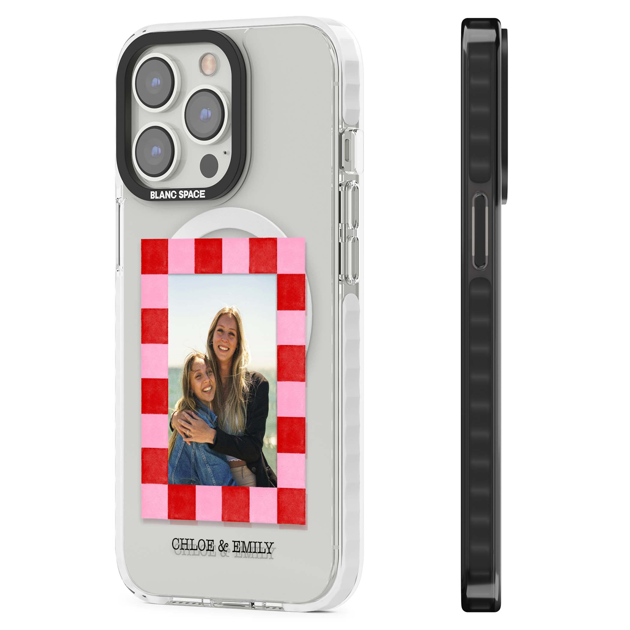 Bubblegum Check Photo for her iPhone case | Impact Magsafe case for iPhone 13 Pro, iPhone 14 Pro, iPhone 15 Pro