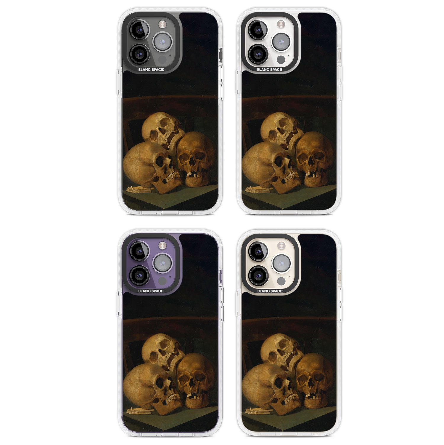 Still Life of Three Skulls Magsafe Impact Phone Case for iPhone 13 Pro, iPhone 14 Pro, iPhone 15 Pro