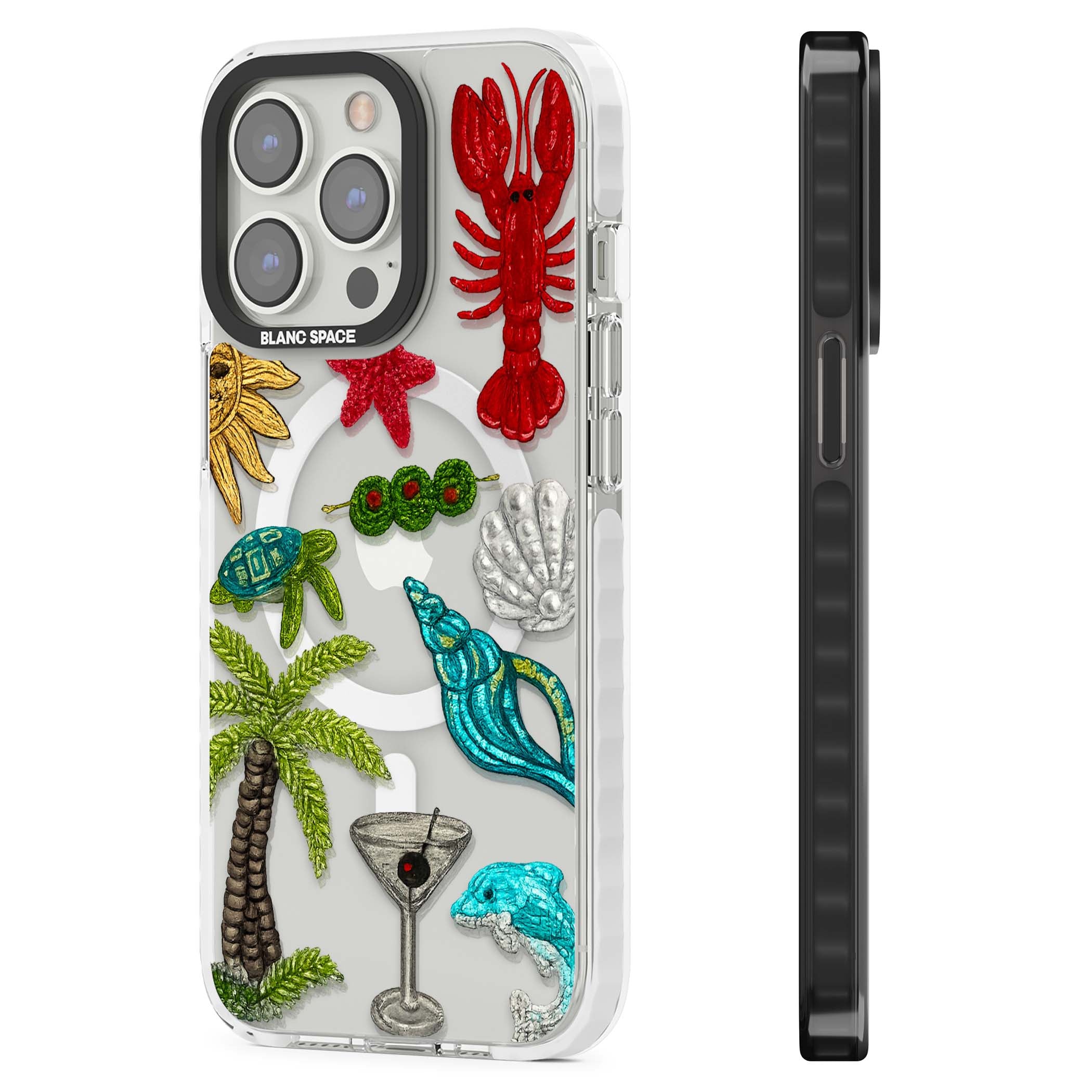 Painted Coastal Pattern coastal iPhone case | Impact Magsafe case for iPhone 13 Pro, iPhone 14 Pro, iPhone 15 Pro