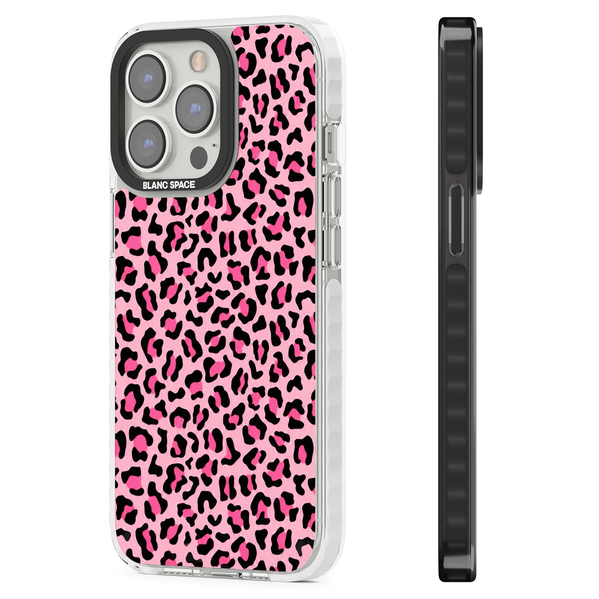 Pink Leopard baddie iPhone case | Clear Impact case for iPhone 13 Pro, iPhone 14 Pro, iPhone 15 Pro