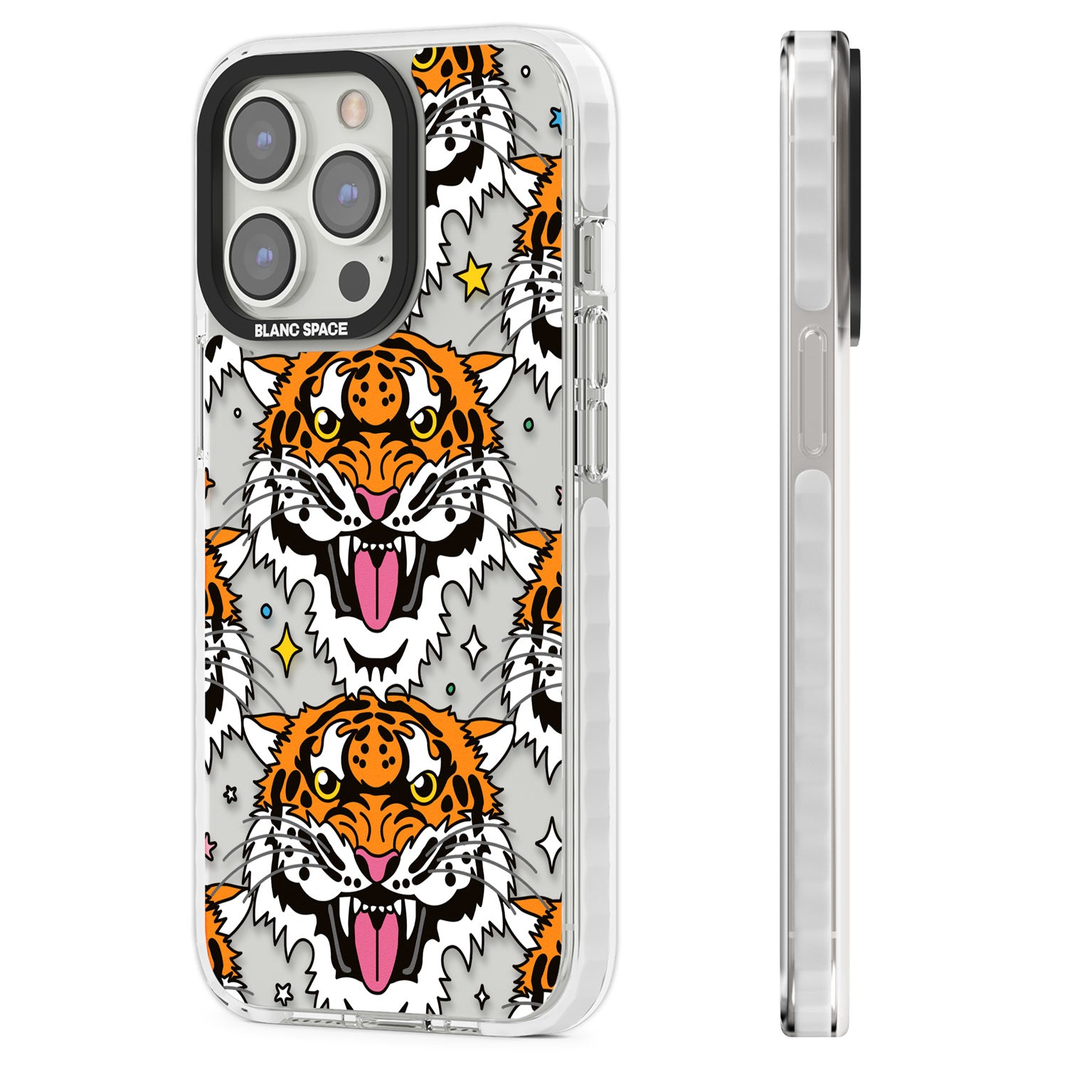 Fierce Jungle Tigers Clear Impact Phone Case for iPhone 13 Pro, iPhone 14 Pro, iPhone 15 Pro