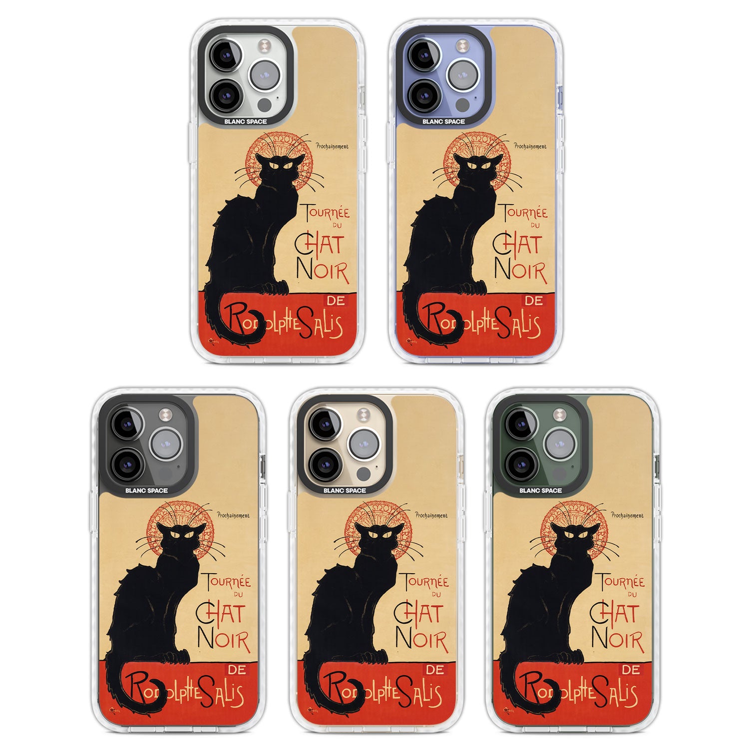 Tournee du Chat Noir Poster Clear Impact Phone Case for iPhone 13 Pro, iPhone 14 Pro, iPhone 15 Pro