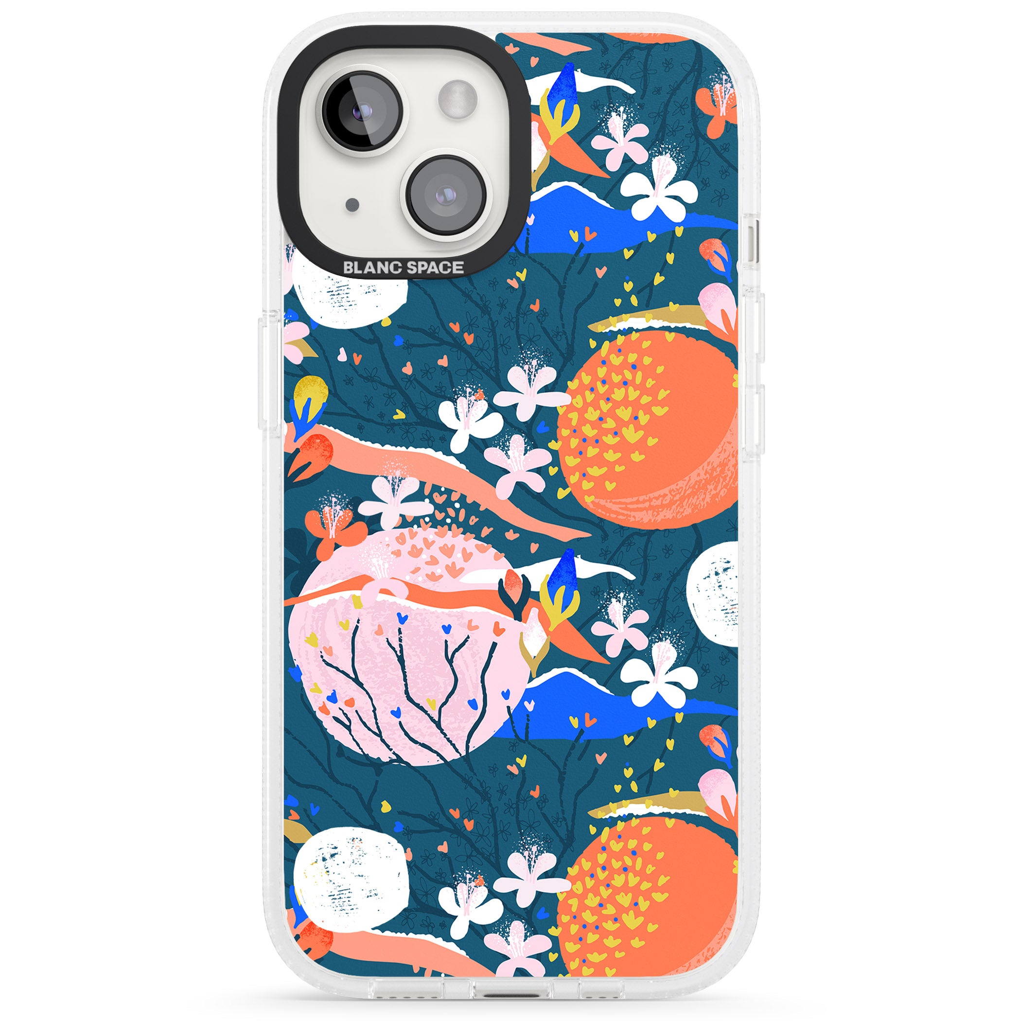 Bright Circles Abstract iPhone 15 / 14 / 13 Clear Case Impact Air - Blanc Space