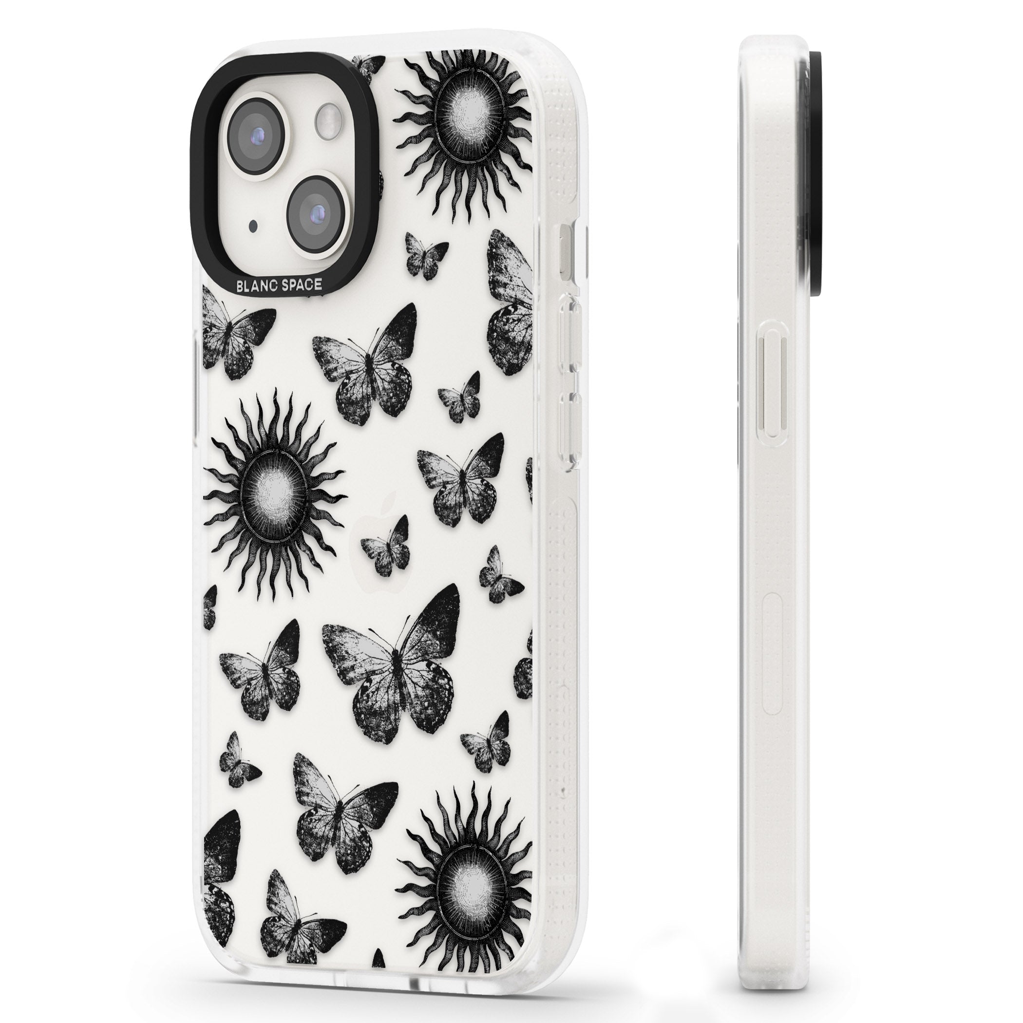 Butterflies & Suns iPhone 15 / 14 / 13 Clear Case Impact Air - Blanc Space