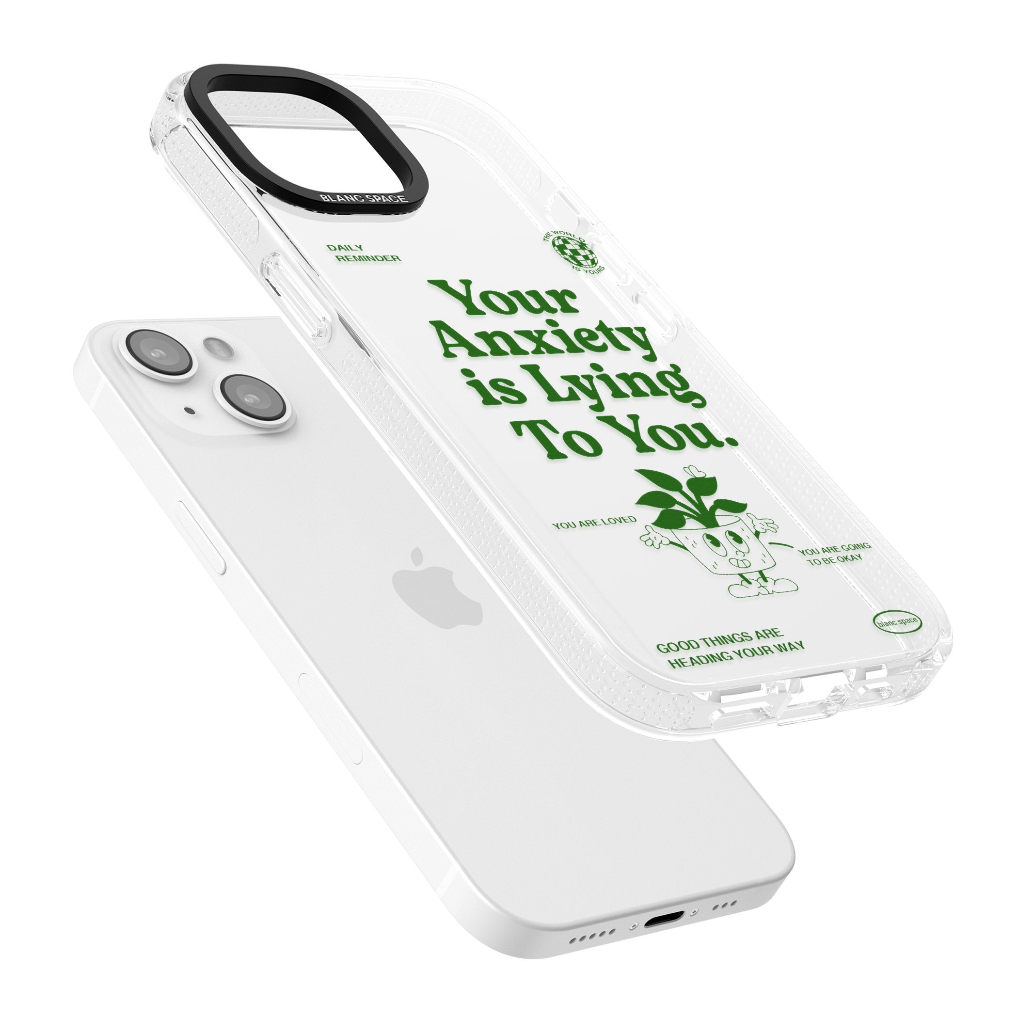 Your Anxiety Is Lying To You iPhone 15 / 14 / 13 Clear Case Impact Air - Blanc Space