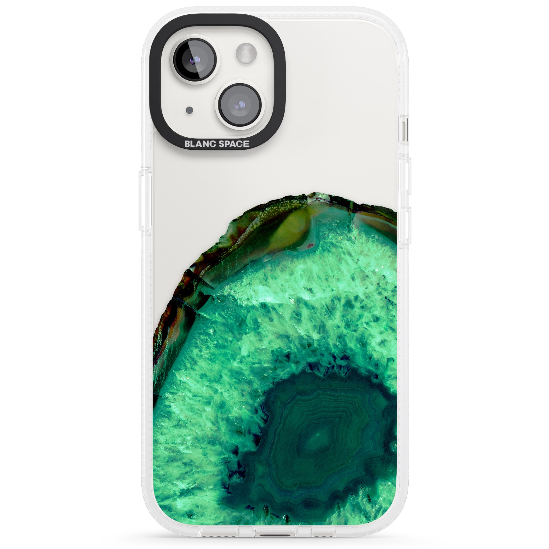 Emerald Green Gemstone Crystal Clear Design iPhone 15 / 14 / 13 Clear Case Impact Air - Blanc Space
