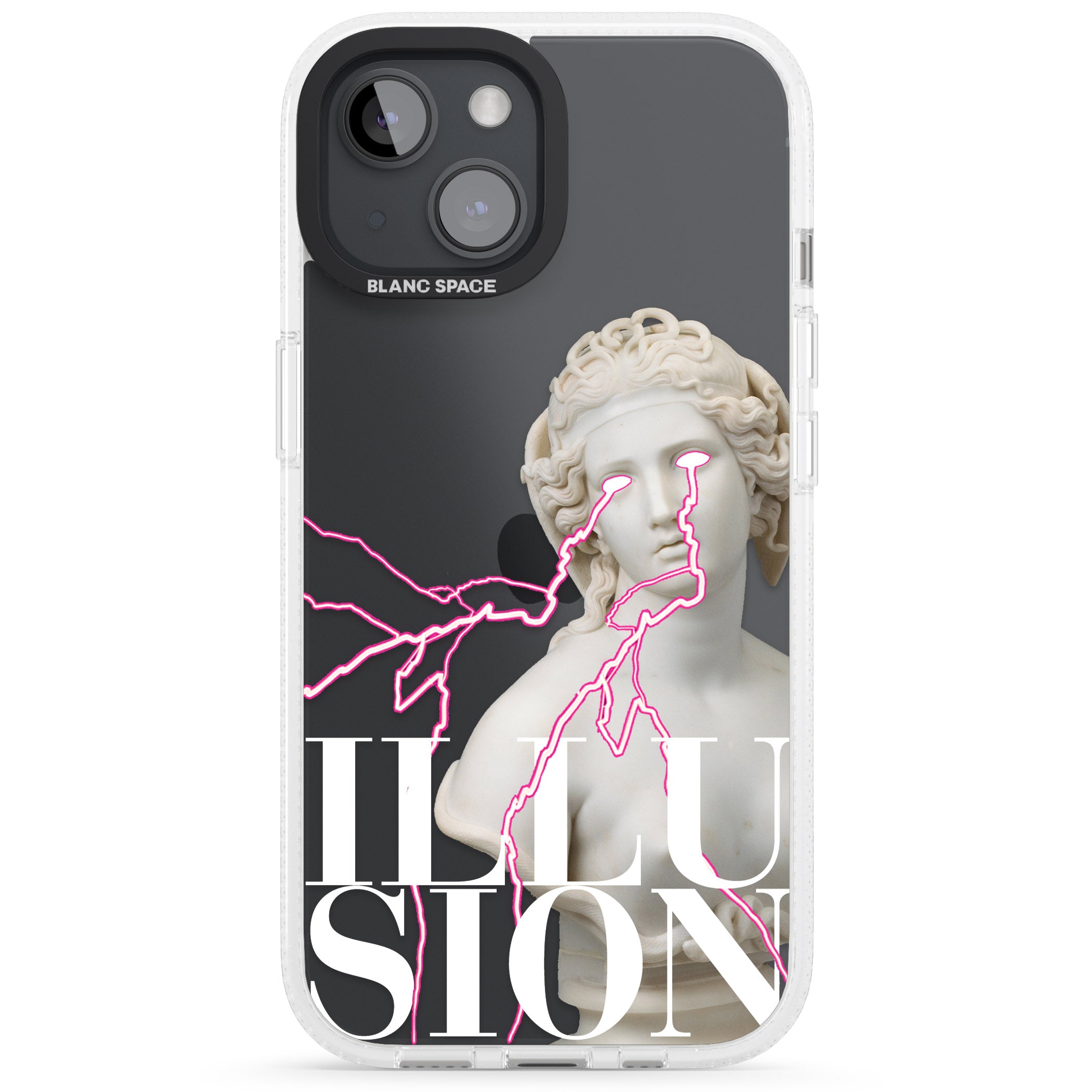 ILLUSION iPhone 15 / 14 / 13 Clear Case Impact Air - Blanc Space