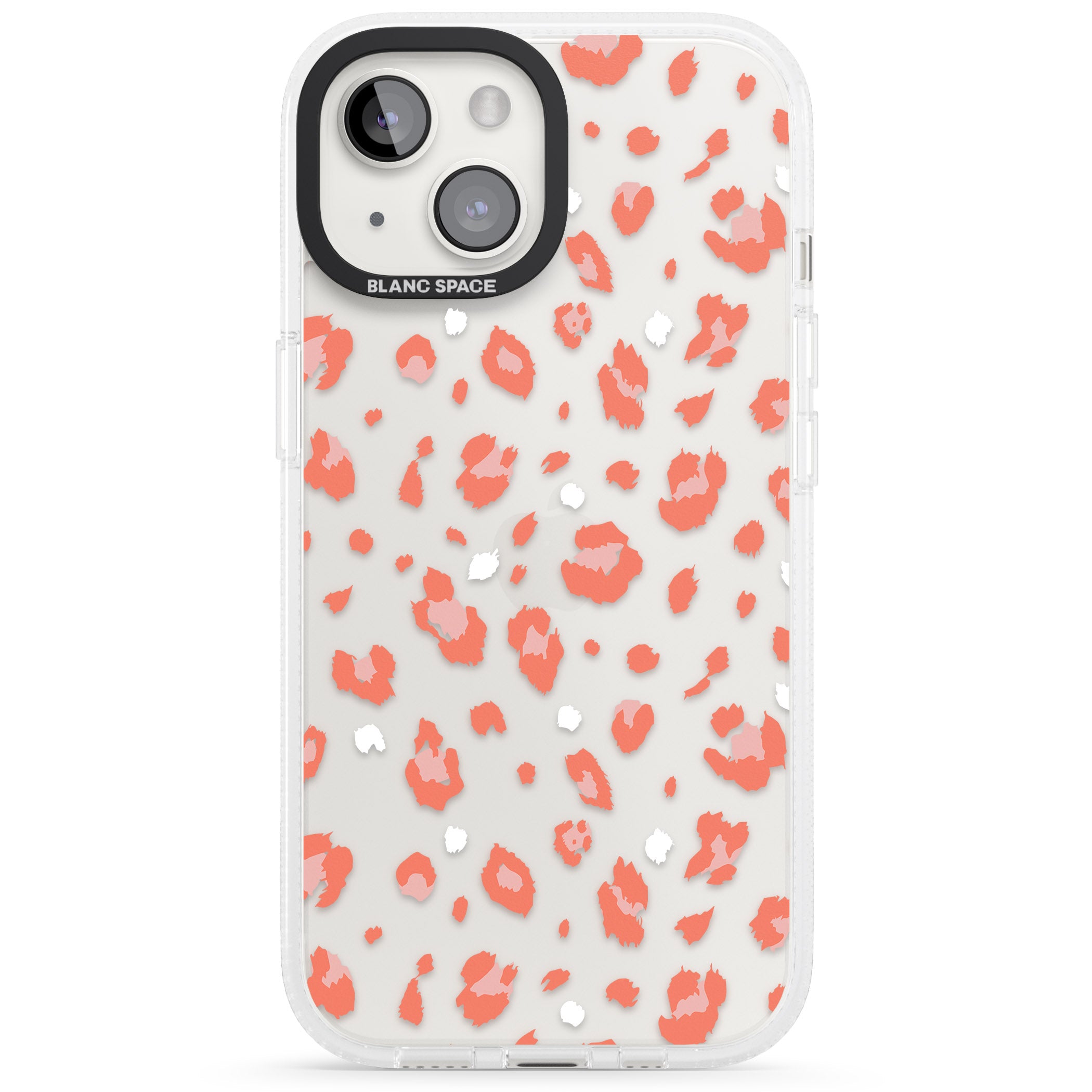 Two Colour Jaguar Transparent Animal Print iPhone 15 / 14 / 13 Clear Case Impact Air - Blanc Space